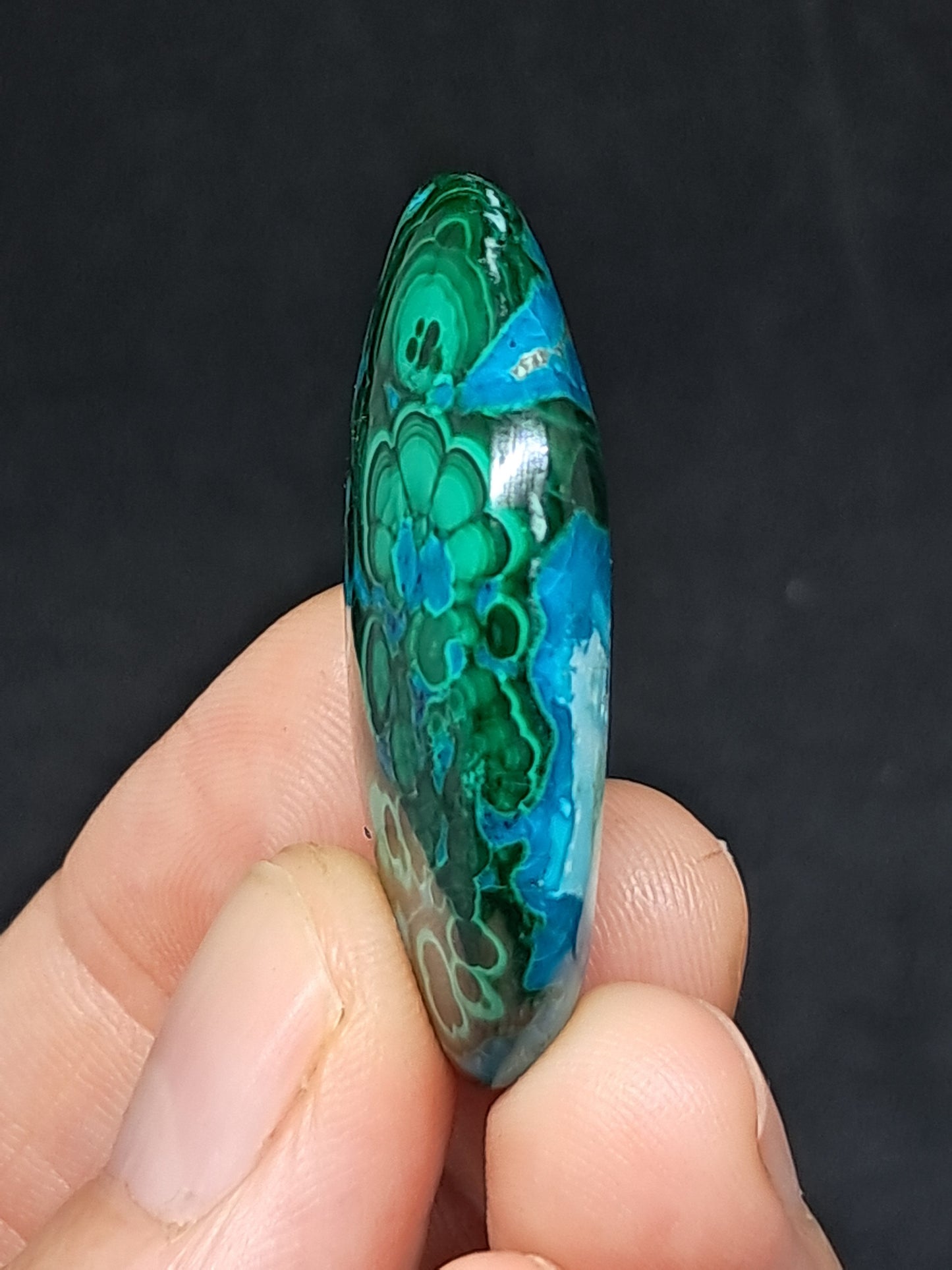 Chrysocolla Malachite Palmstone | Polished Natural Stone | Good Quality