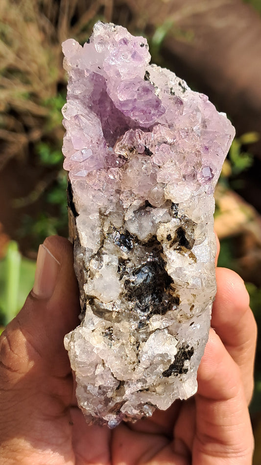 Amethyst Scepters formed in Quartz with Mica | "Super Seven" inclusions | Mineral Specimen #KA189
