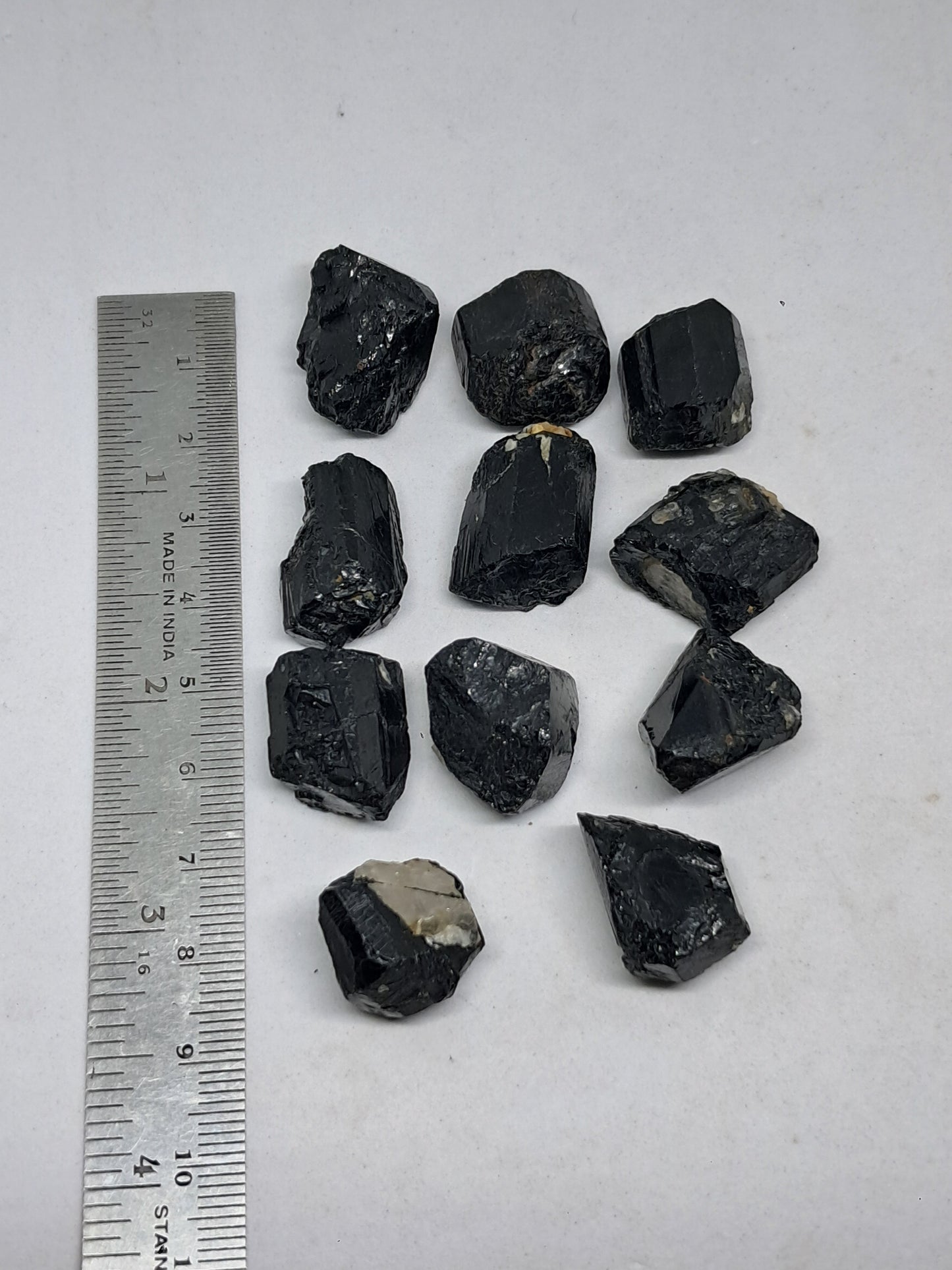 Small Black Tourmaline Crystals (Karnataka) Natural Stone | Mineral Specimen #BT3