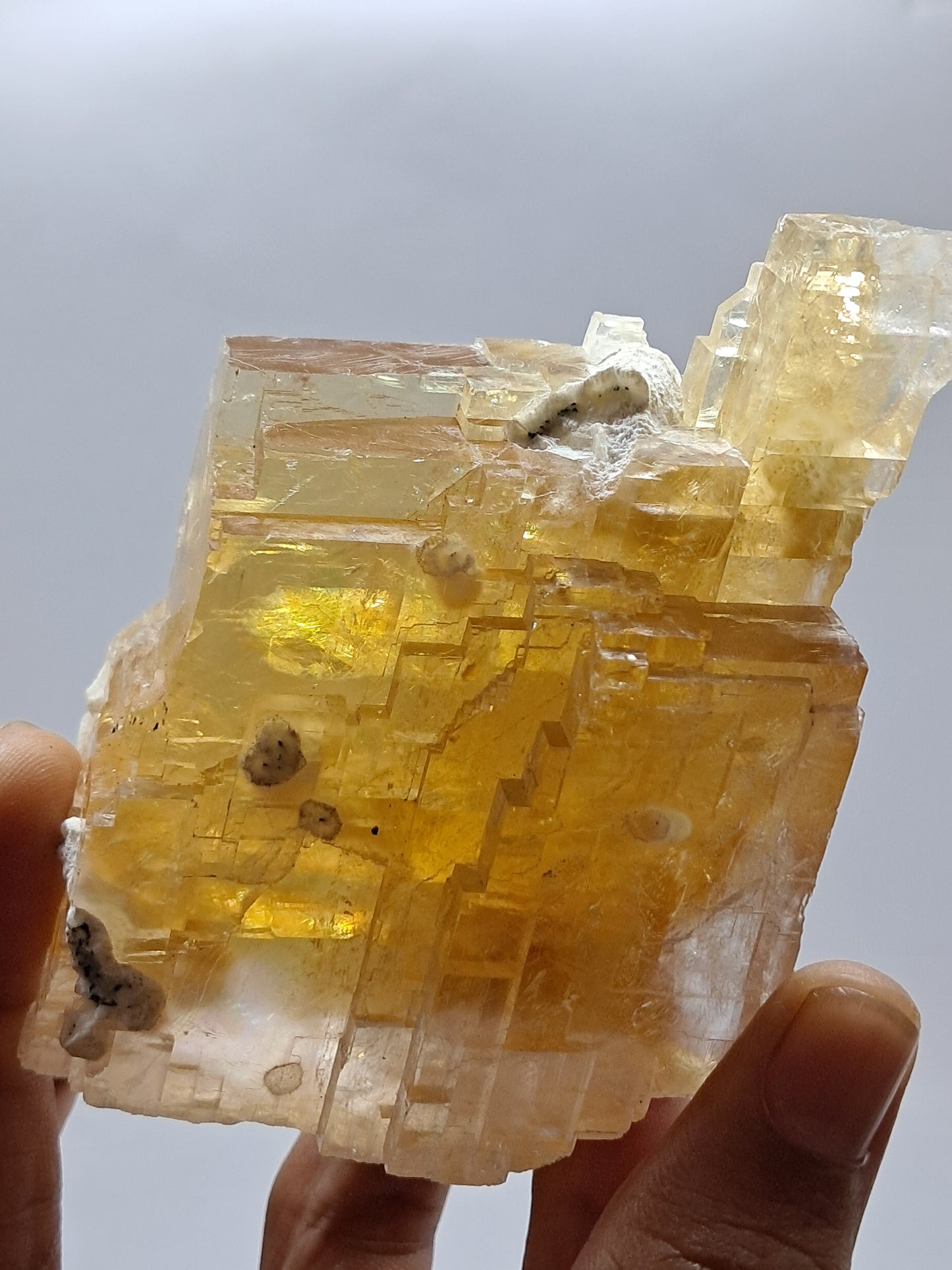 Honey Calcite w/ Okenite (India) Rough Crystal | Natural Stone | Mineral Specimen #CA15