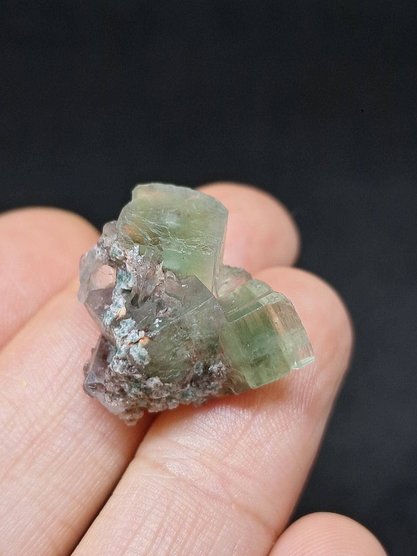 Apofilita verde (Fluorapofilita) (Ajanta) Cristal natural | Muestra de mineral #GA36