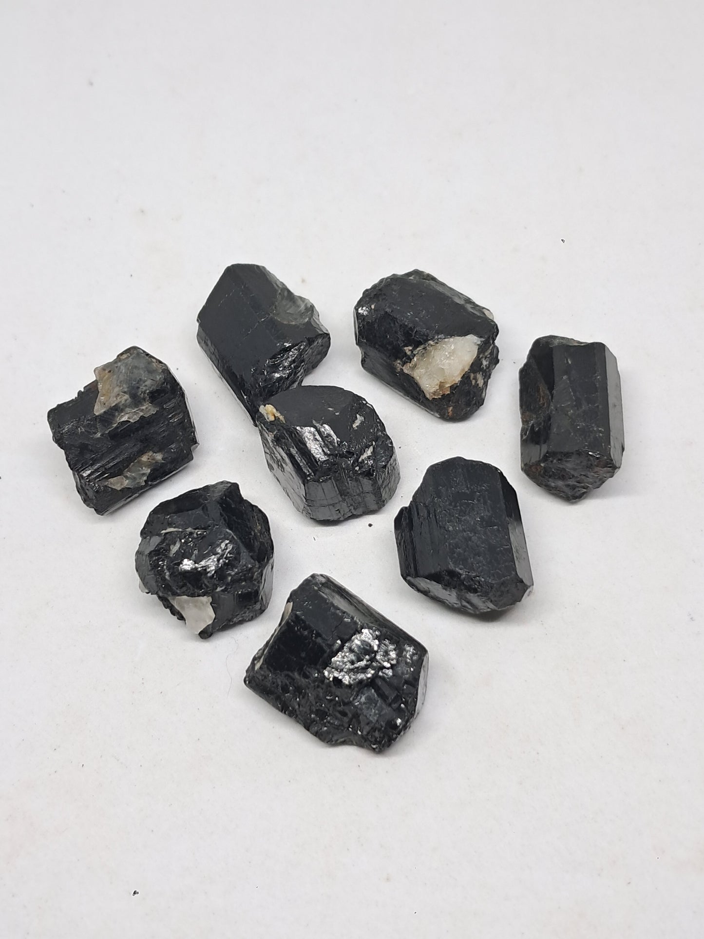 Small Black Tourmaline Crystals (Karnataka) Natural Stone | Mineral Specimen #BT4