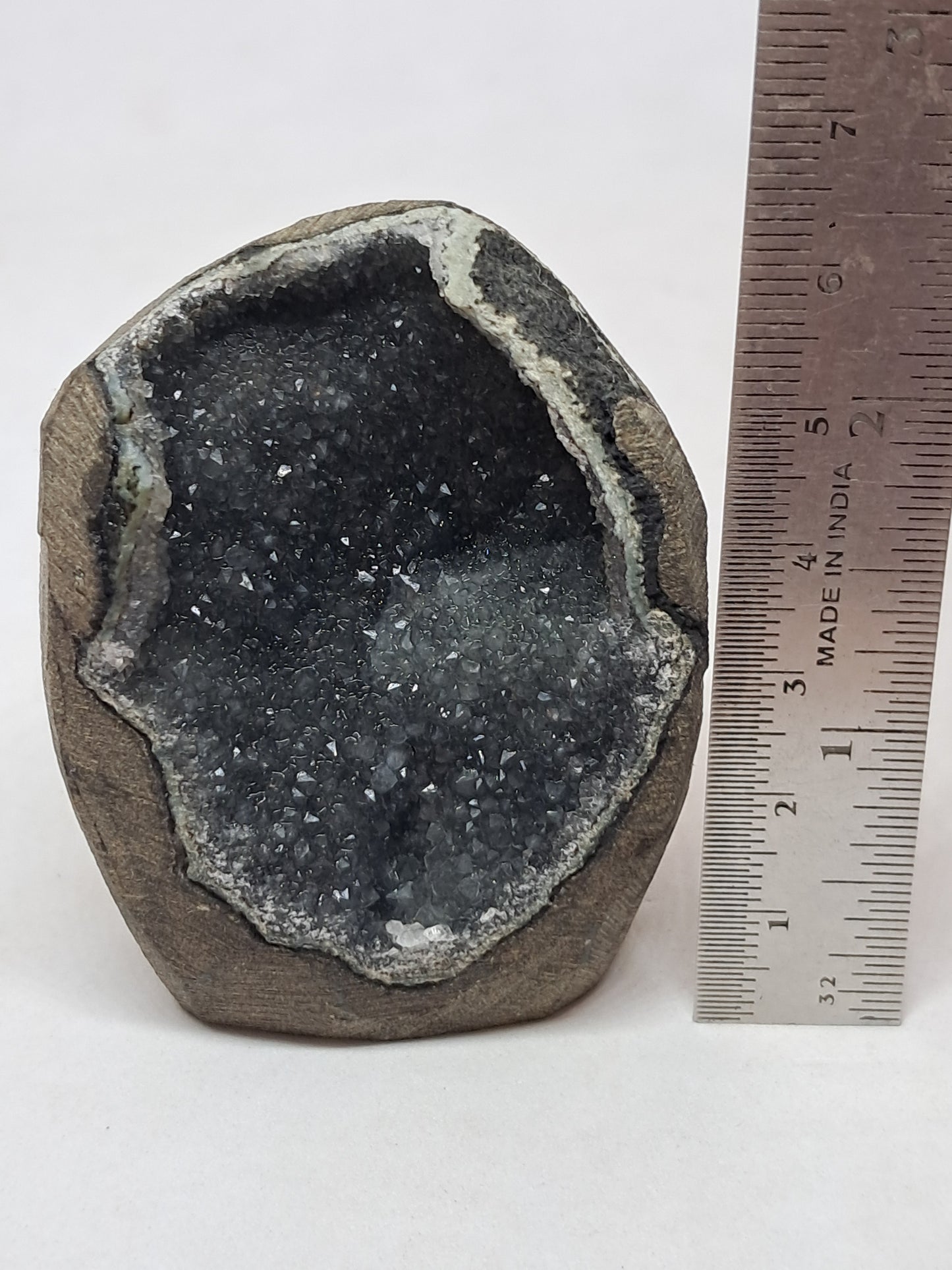 Black Chalcedony in Basalt Geode (Nashik) | Natural Crystal | Rocks #BC17