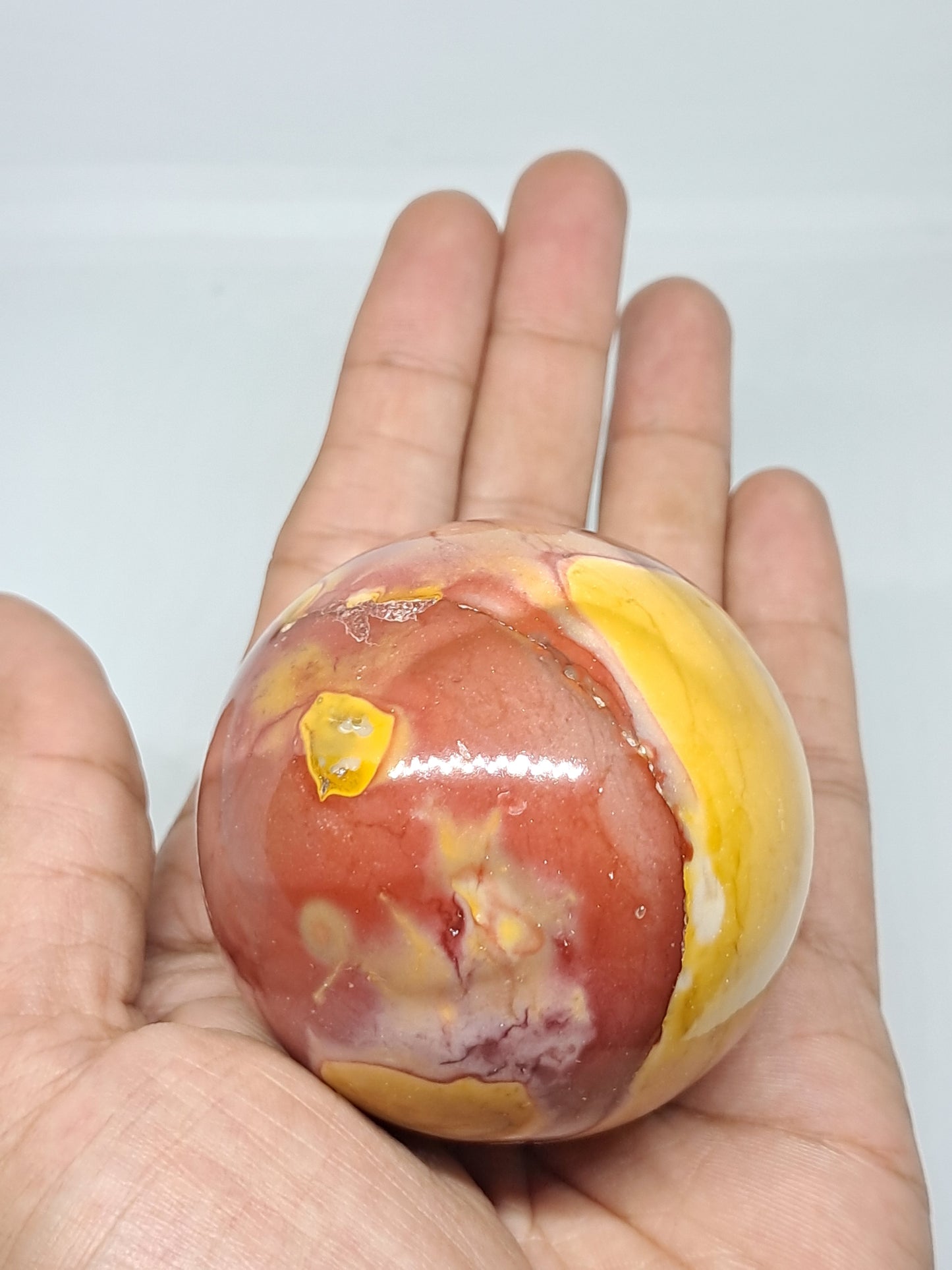 Esfera de jaspe mokaíta | Piedra natural pulida | Tamaño grande #MJP1