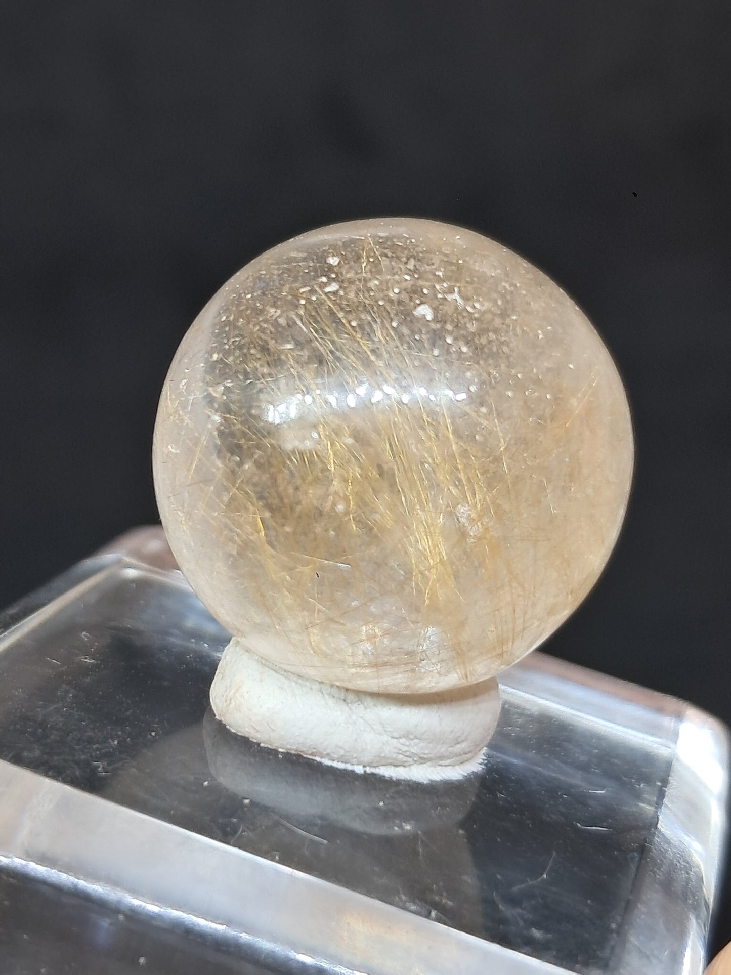 Esfera de cuarzo rutilado | Piedra pulida | Cristal natural #CH42