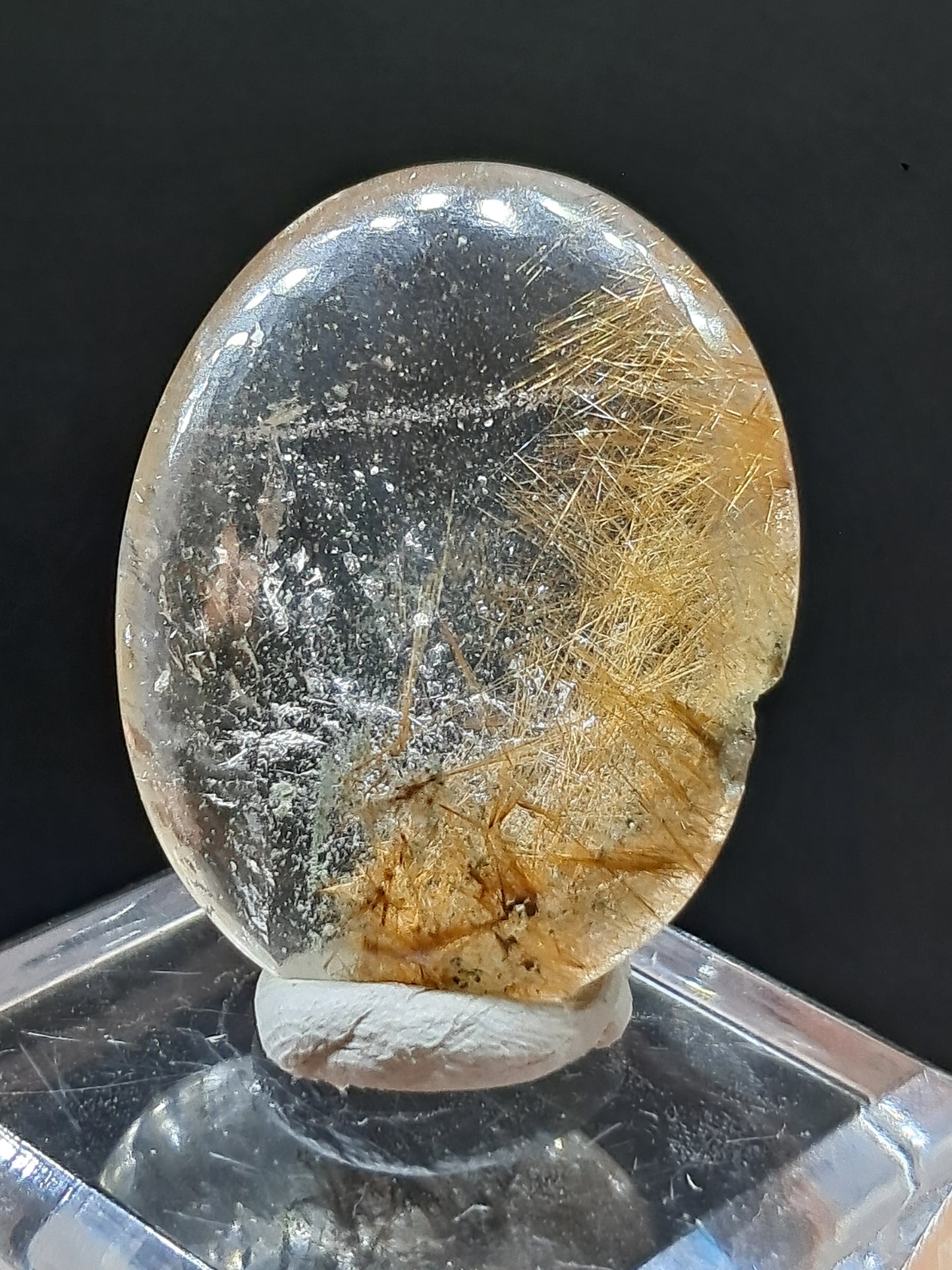 Rutilated Quartz Palmstone | Polished Stone | Natural Crystal #RQ48