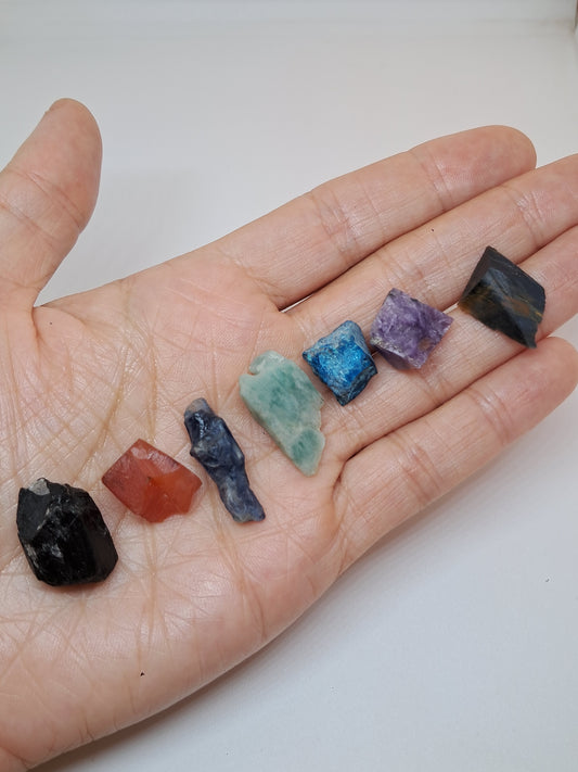 Set of 7 Small Rough Stones | Raw Crystals #RCS23