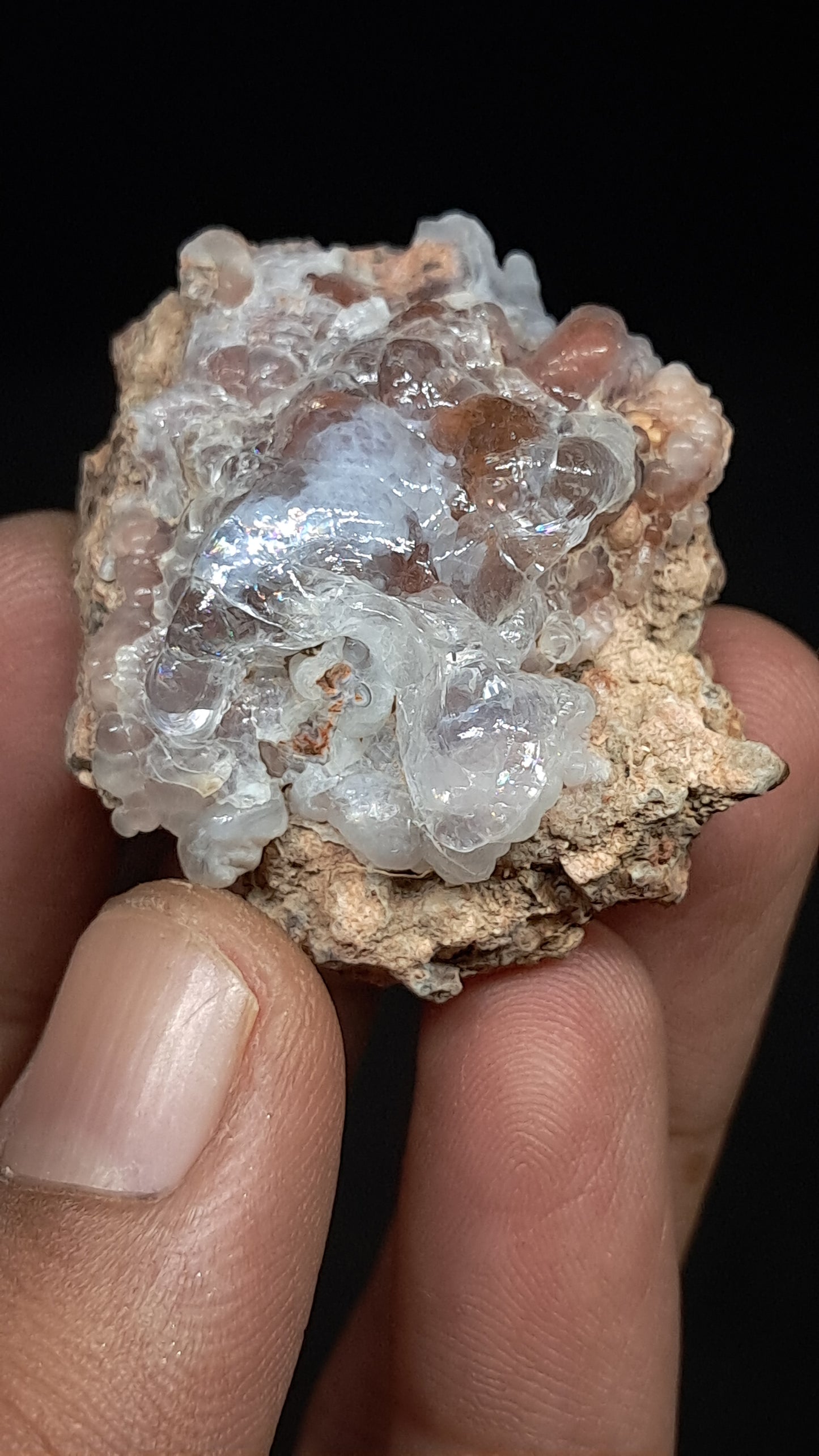 Hyalite Opal on Matrix (Mexico) Rough Crystal Stone | UV-Reactive Mineral Specimen #OH4