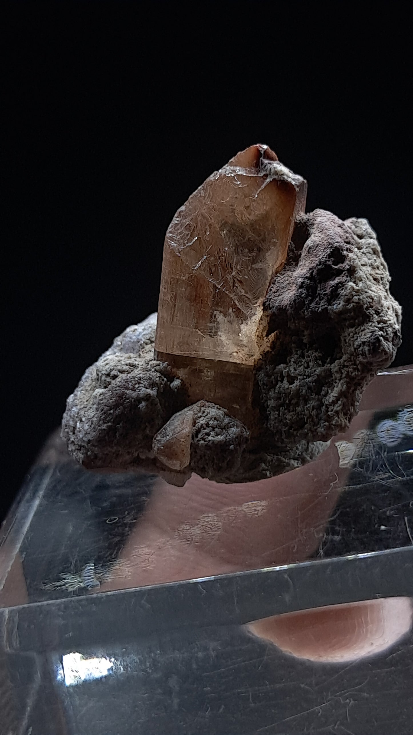 Natural Topaz Crystal In Matrix (Mexico) Champagne Colour | Rare Gemstone | Mineral Specimen #TPZ39