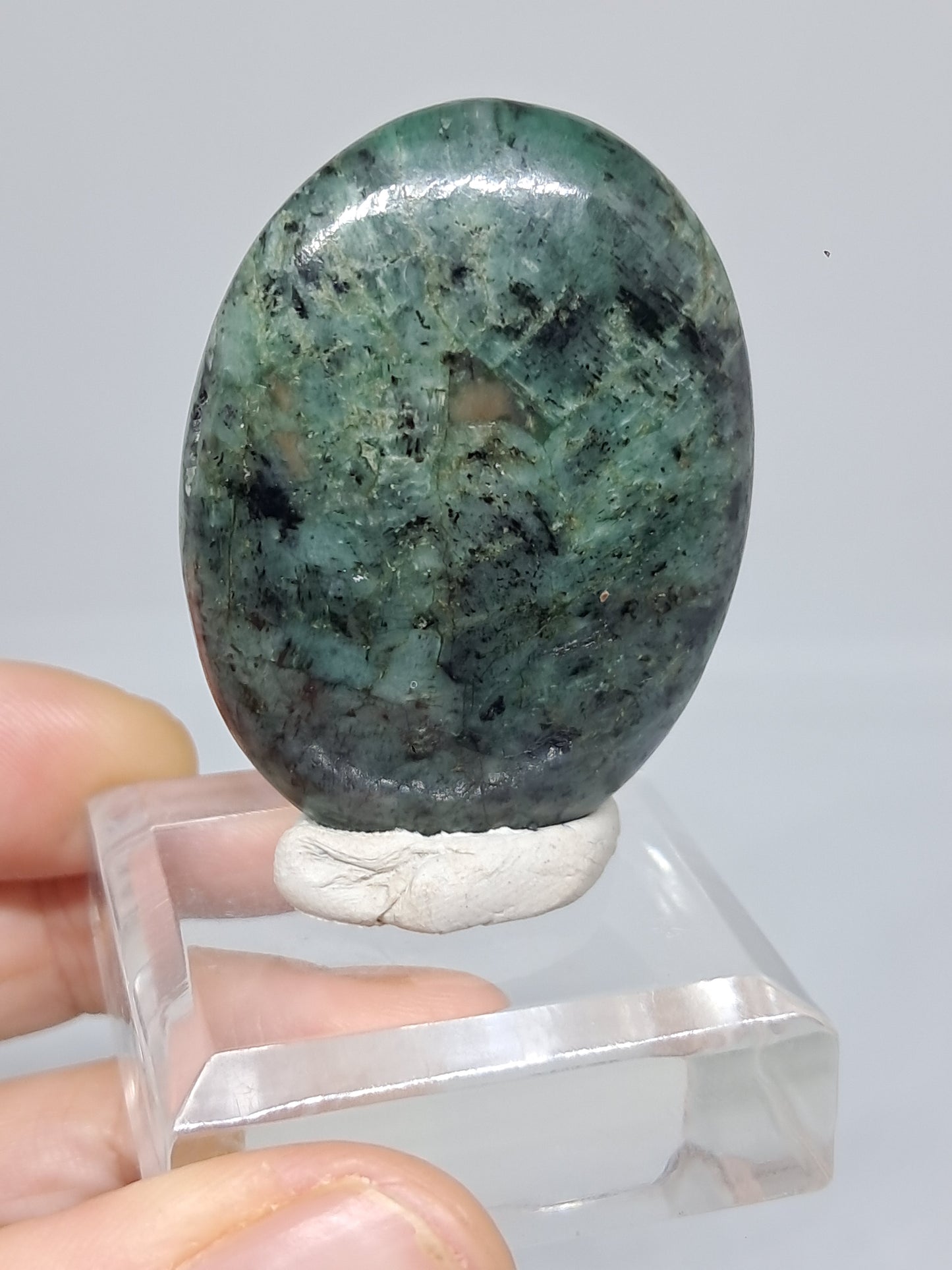 Piedra de palma esmeralda | Piedra pulida | Cristal natural n.° EM2