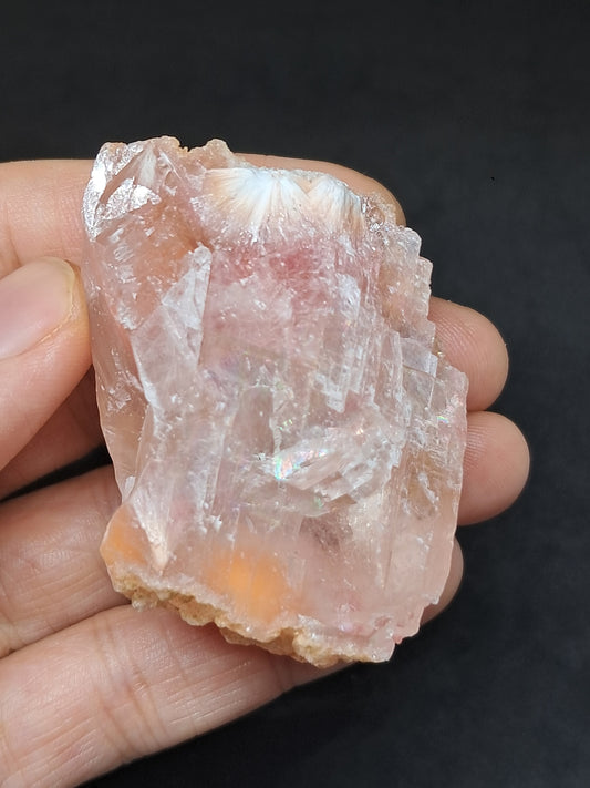 Reddish/Pink Calcite w/ Mesolite *Rare Find* (Pithampur) Natural Crystal | Rough Stone | Mineral Specimen #CA30