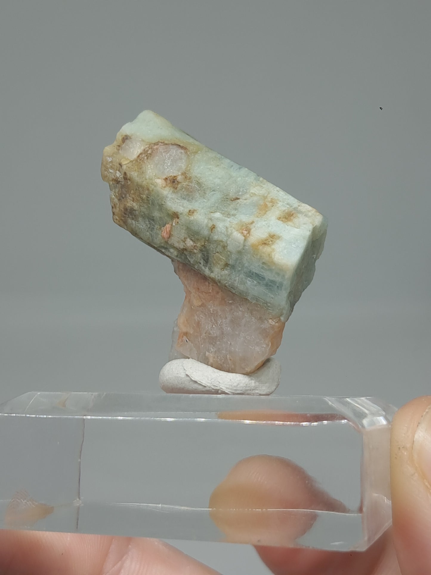 Aquamarine w/ Smokey Quartz (Karur) Rough Natural Crystal | Mineral Specimen #AQM51