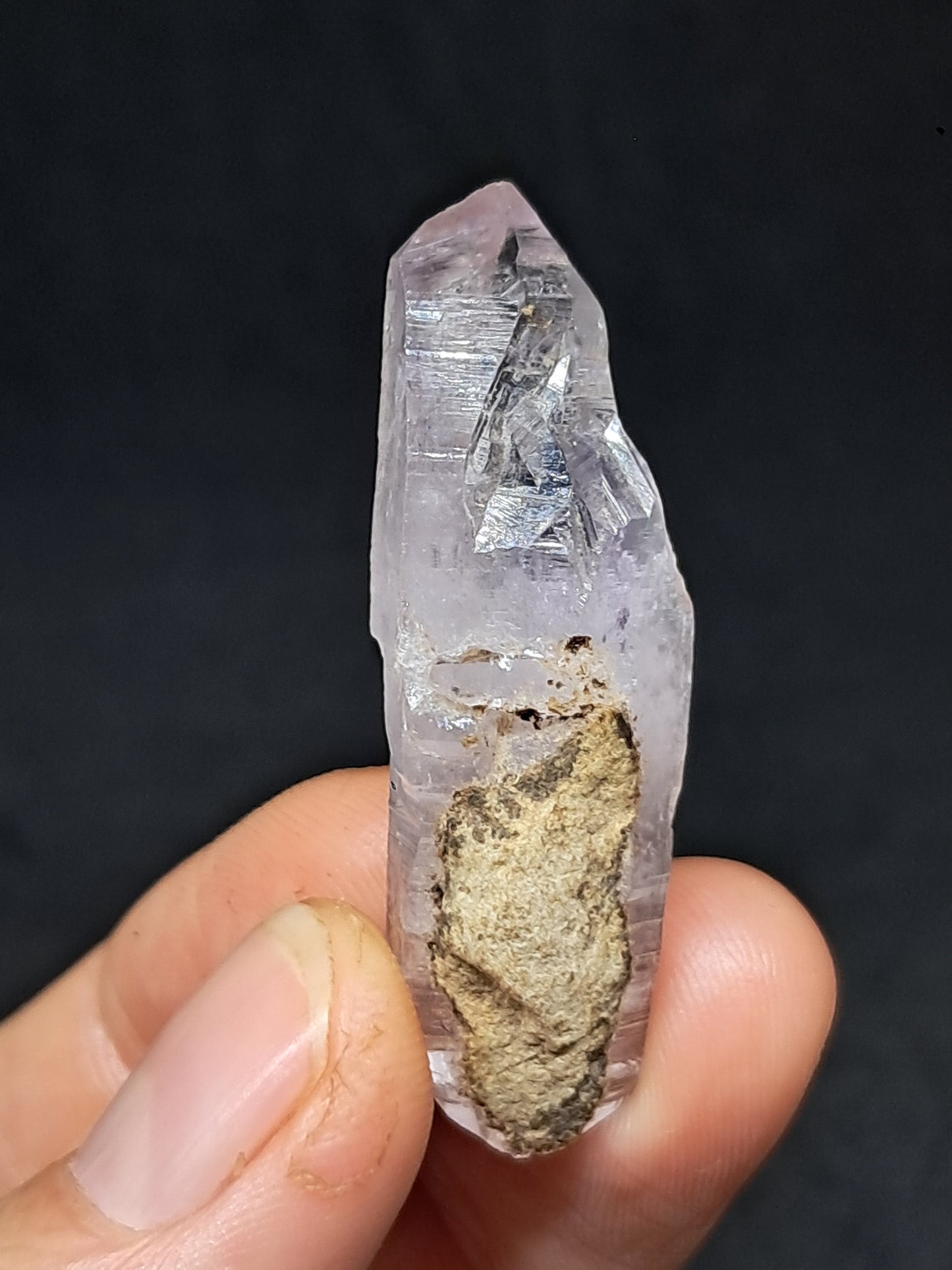 Cristal biterminado de amatista de Veracruz (México) | Punta natural | Ejemplar mineral n.° VA39