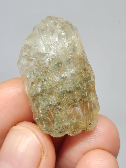Quartz w/ Chlorite and Golden Rutile Inclusions (Kullu) Rough Stone | Natural Crystal Point | Mineral Specimen #CH45