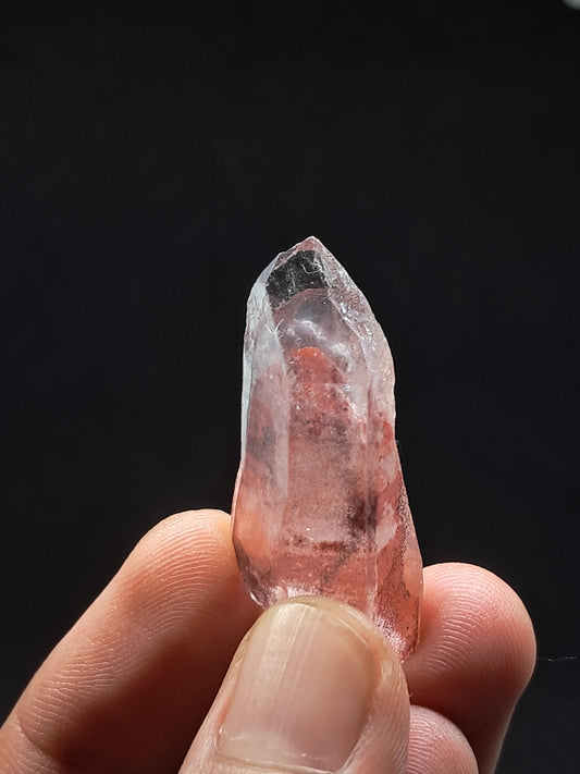 Cuarzo fantasma hematita (Telangana) | Cristal natural | Doble fantasma | Ejemplar mineral n.° HPQ41