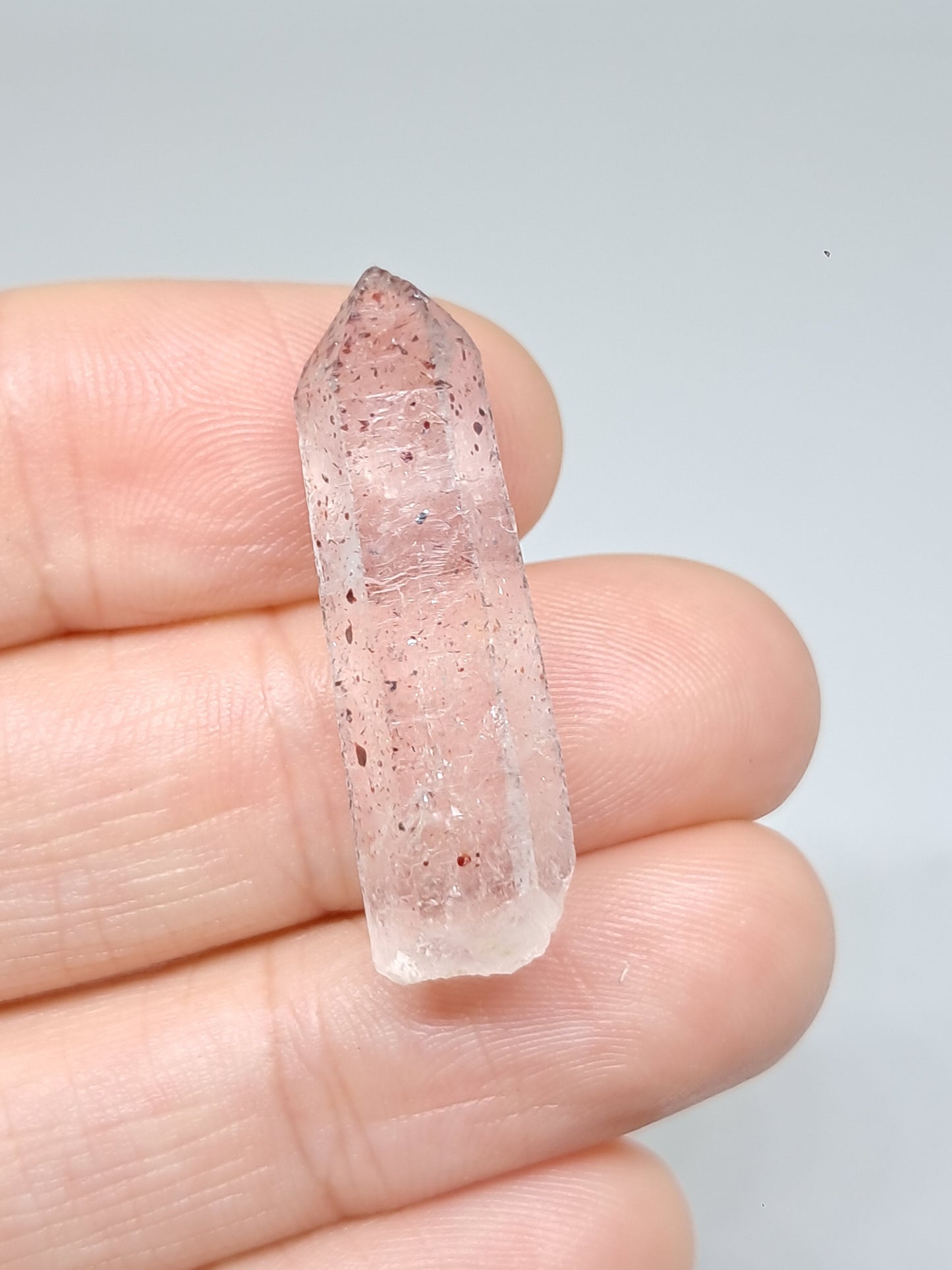 Quartz w/ Hematite Inclusions (Karur) Natural Crystal Point | Mineral Specimen #HPQ67
