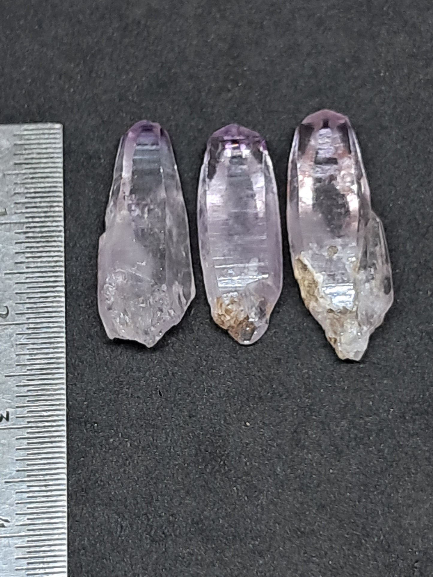 Set of 3 Veracruz Amethyst Crystals (Mexico) | Natural Points | Mineral Specimen #VA36