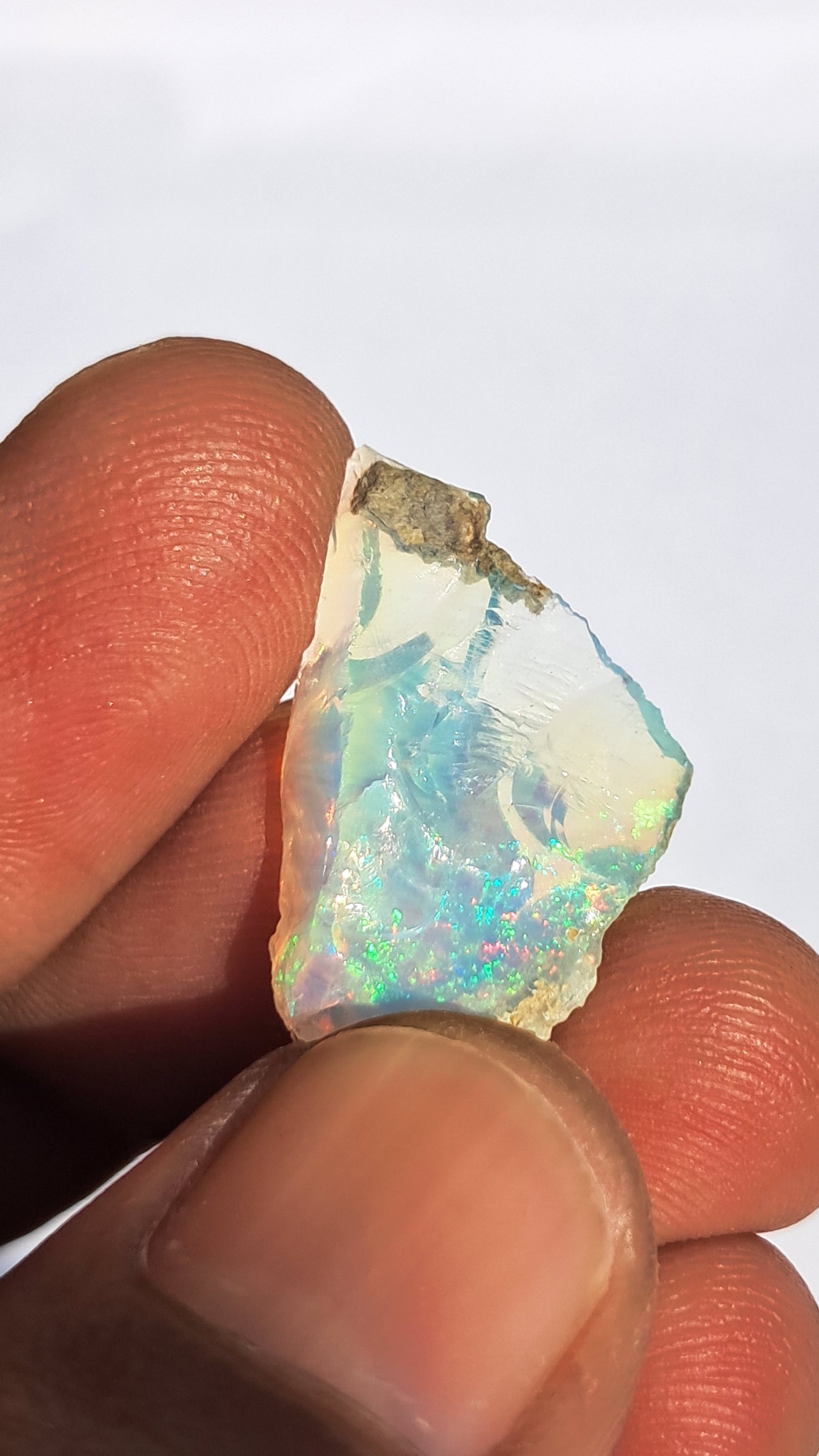 Natural Ethiopian Opal Rough | White Hydrophane Opal with Bright Play of Color #OP4