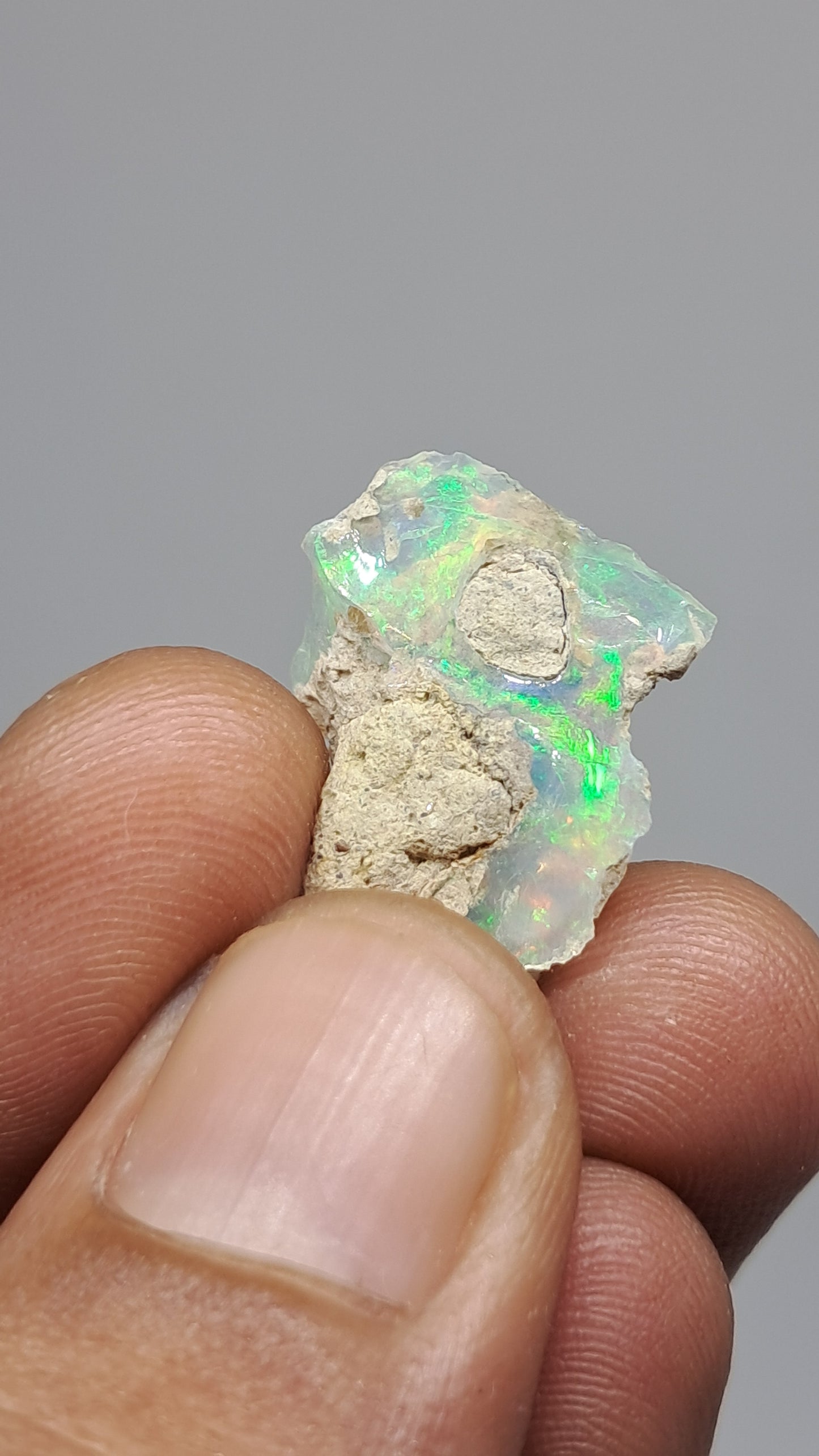 Natural Ethiopian Opal Rough | White Hydrophane Opal with Bright Play of Color #OP19