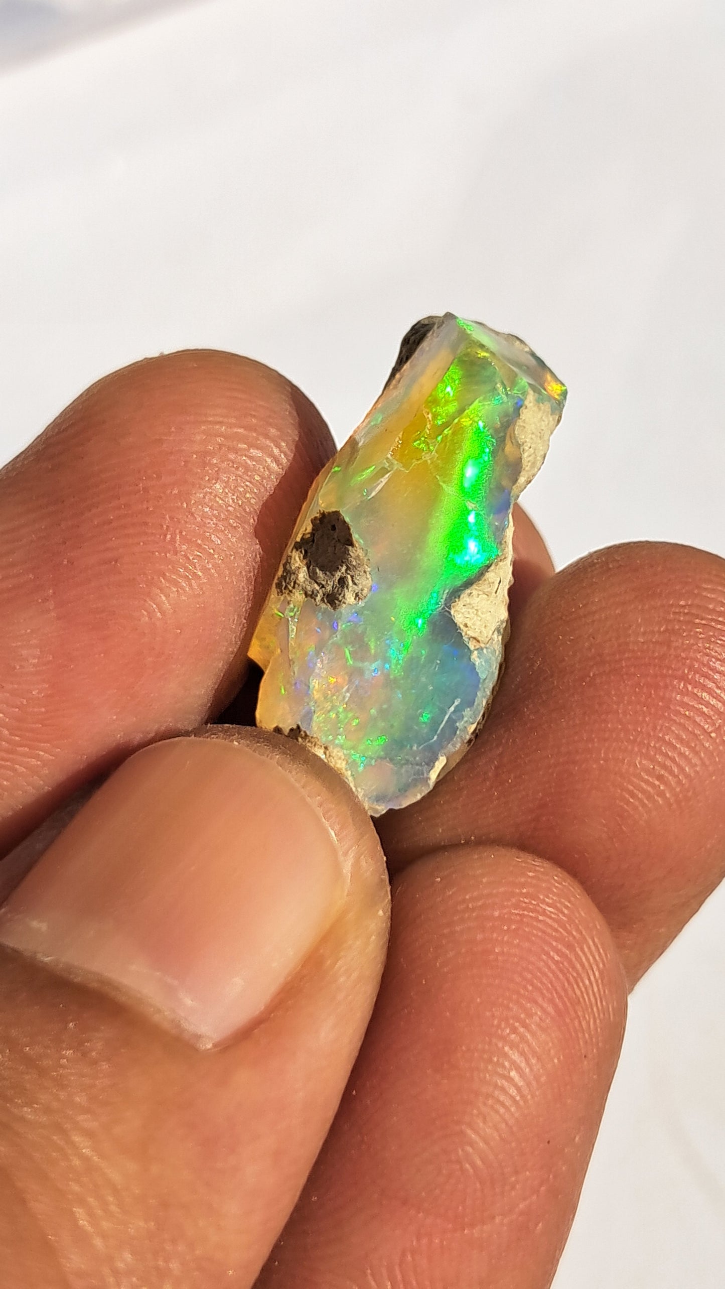 Natural Ethiopian Opal Rough | White Hydrophane Opal with Bright Play of Color #OP16