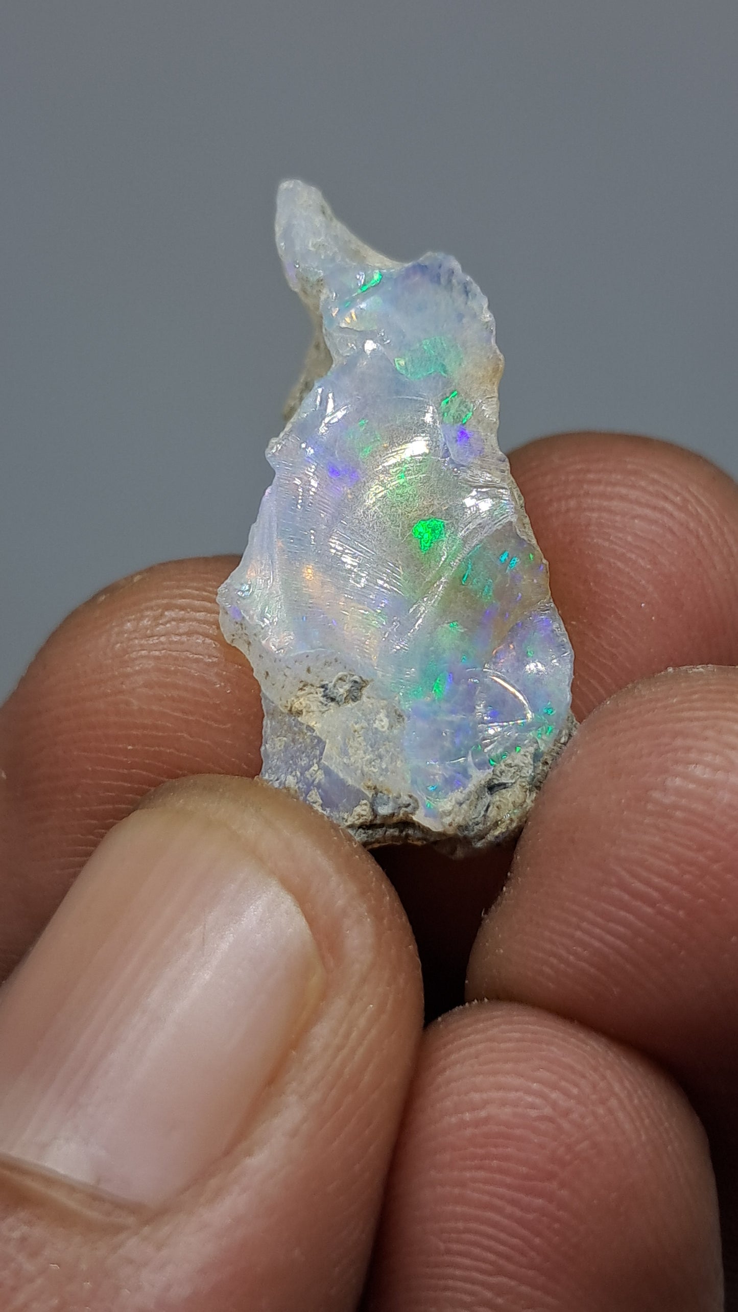 Natural Ethiopian Opal Rough | White Hydrophane Opal with Bright Play of Color #OP25
