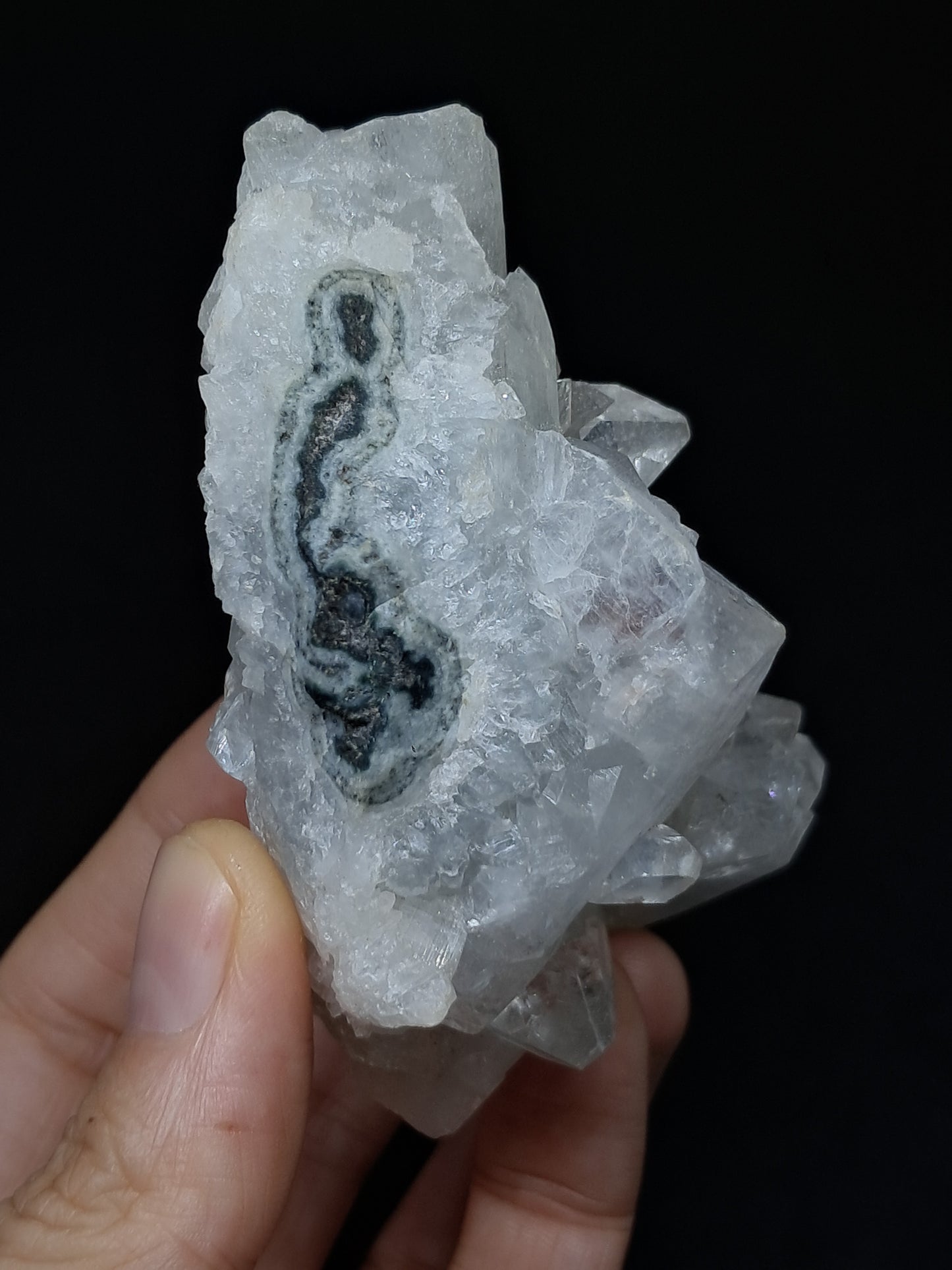 Clear Apophyllite w/ Stilbite  (Ajanta) Natural Crystal Cluster | Mineral Specimen #AP21eb