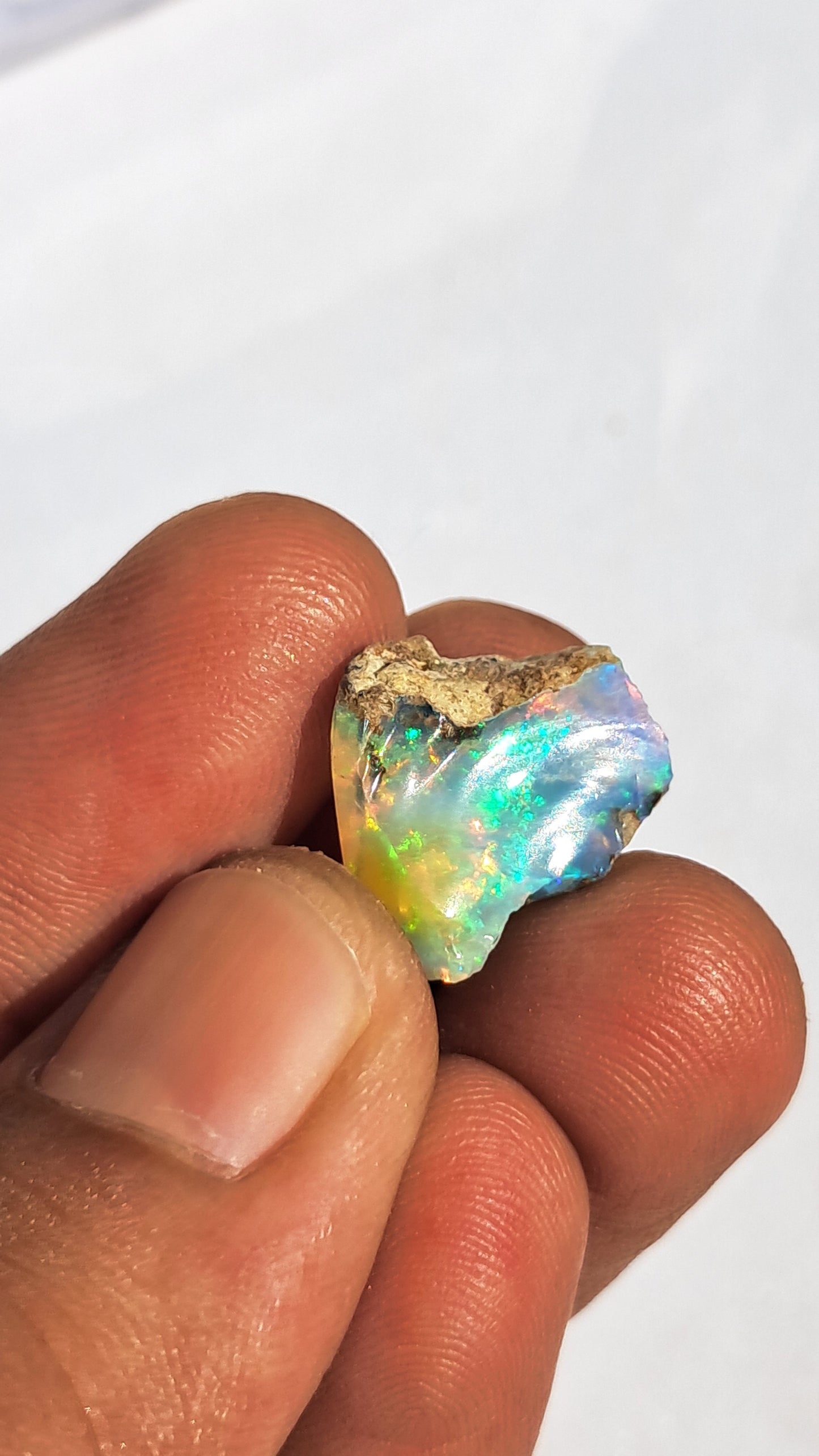 Natural Ethiopian Opal Rough | White Hydrophane Opal with Bright Play of Color #OP15