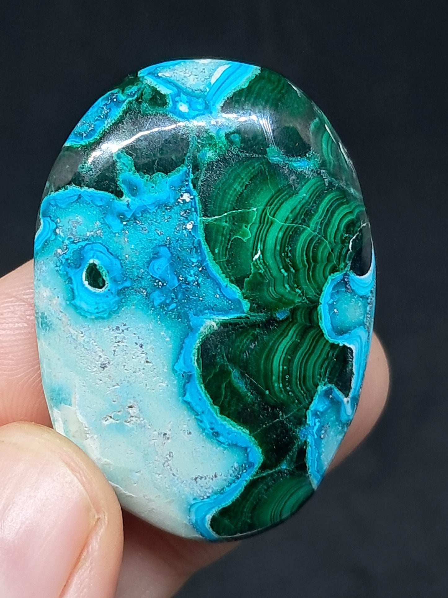 Chrysocolla Malachite Palmstone | Polished Natural Stone | Good Quality