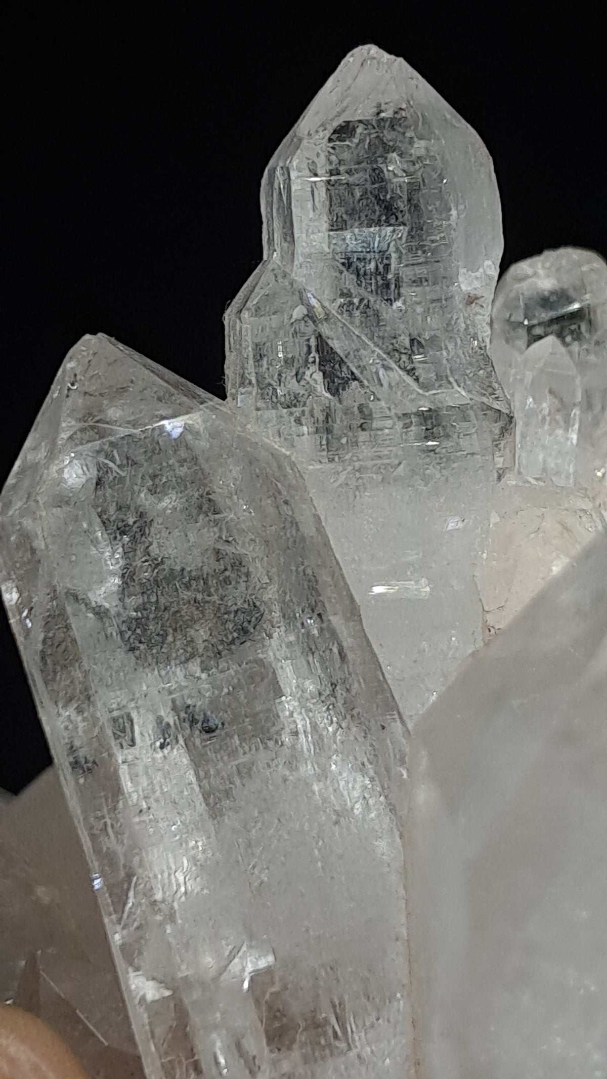 Himalayan Clear Quartz (Kullu) Natural Cluster | Black Rutile Inclusions | Double Termination #CH91