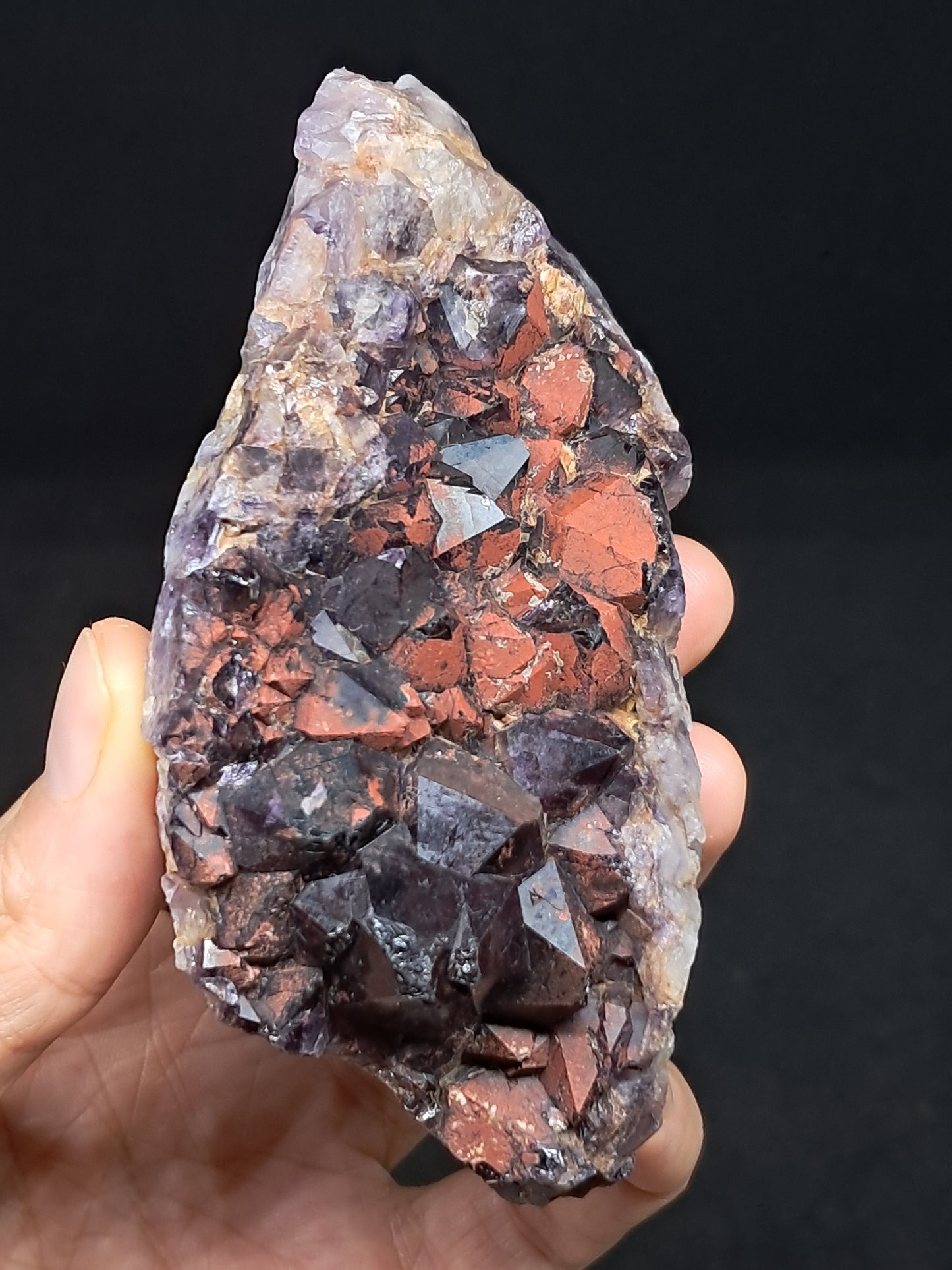 Amethyst w/ Hematite Cluster (Madhya Pradesh) | Mineral Specimen | Natural Stone #AM7