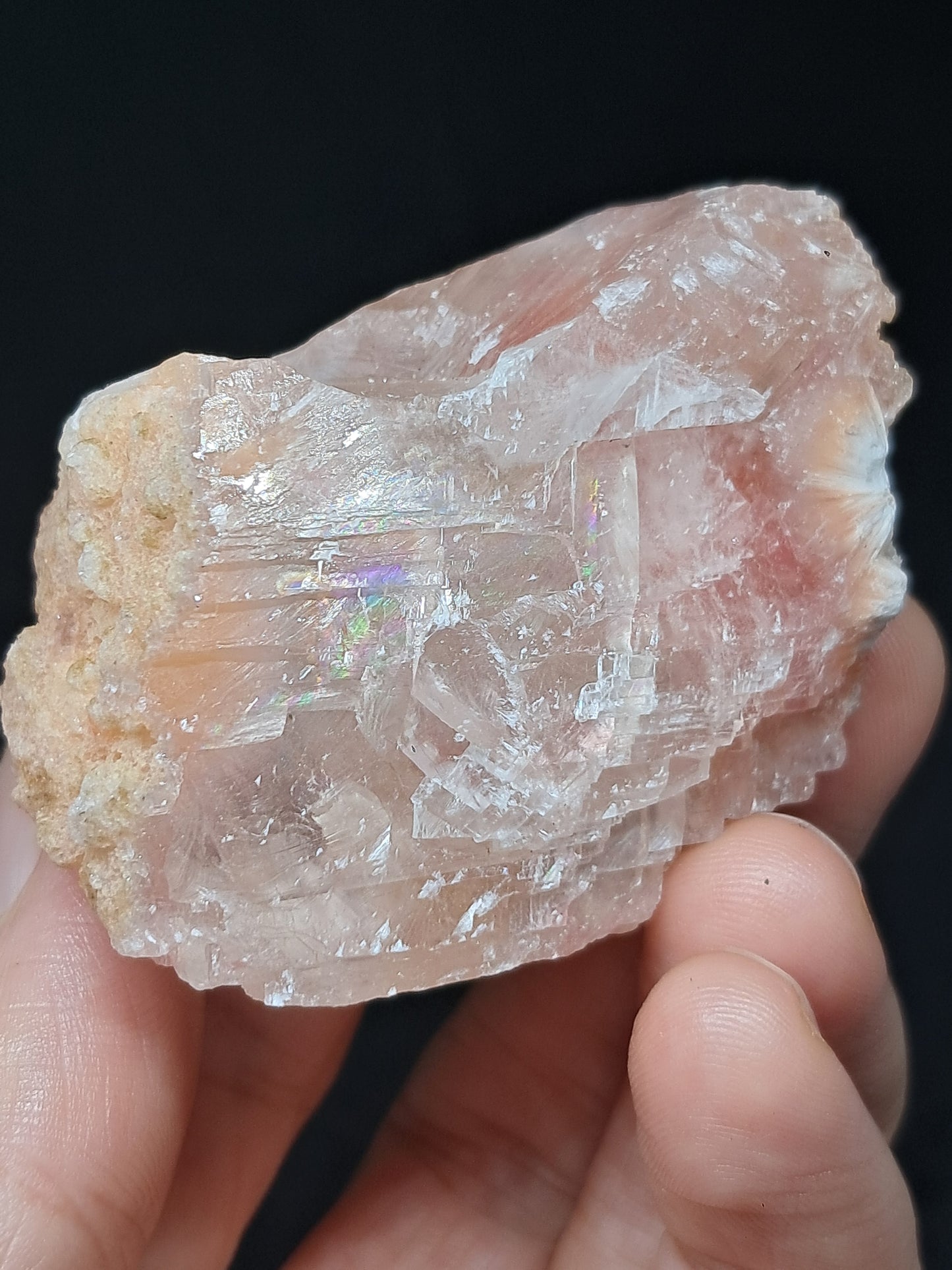 Calcita rojiza/rosa con mesolita *Hallazgo raro* (Pithampur) Cristal natural | Piedra en bruto | Muestra de mineral #CA30
