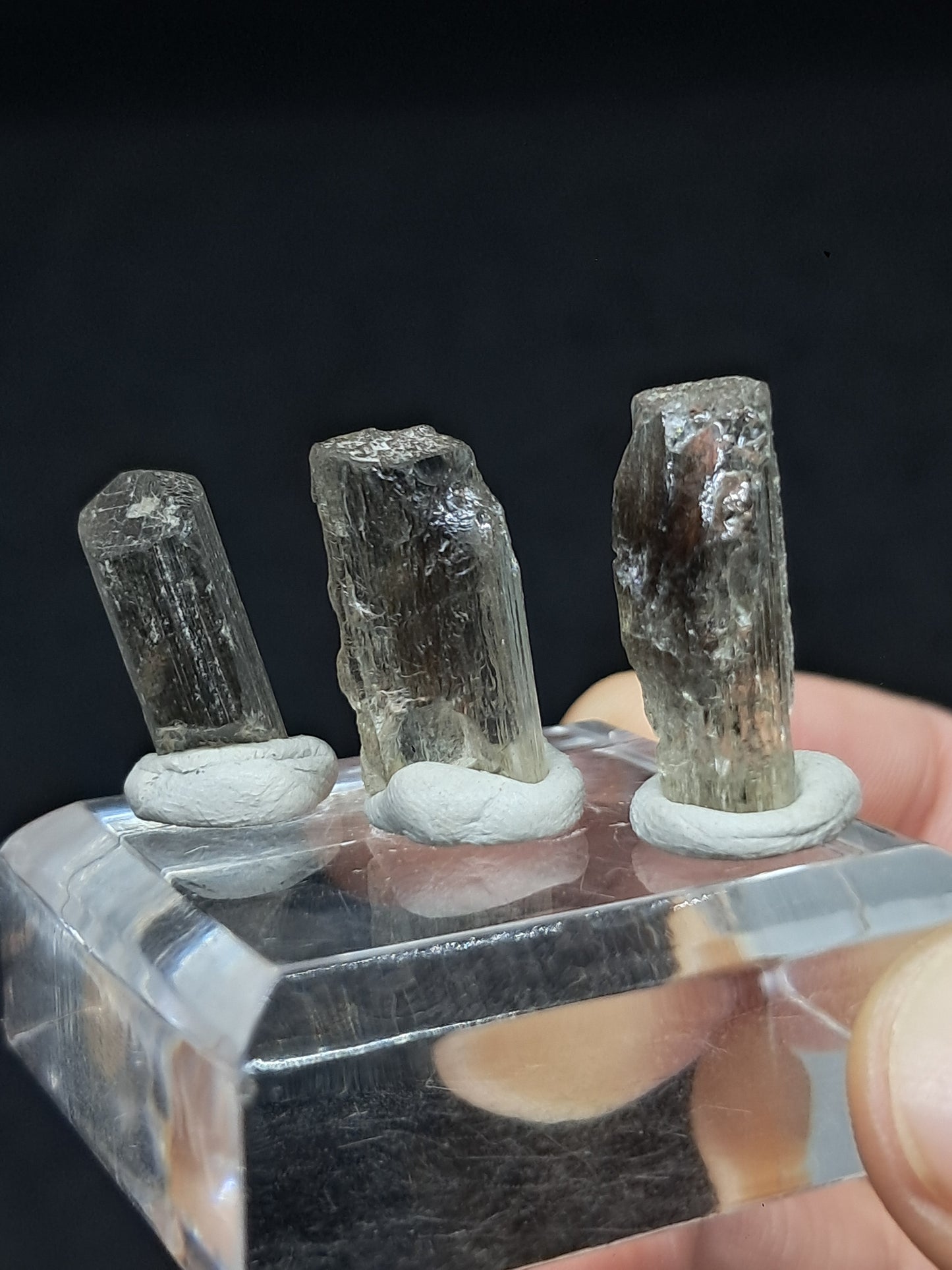 Set of 3 Fluorescent Scapolite Crystals (Karur) UV Reactive | Rough Stone | Natural Mineral Specimen #SCP27