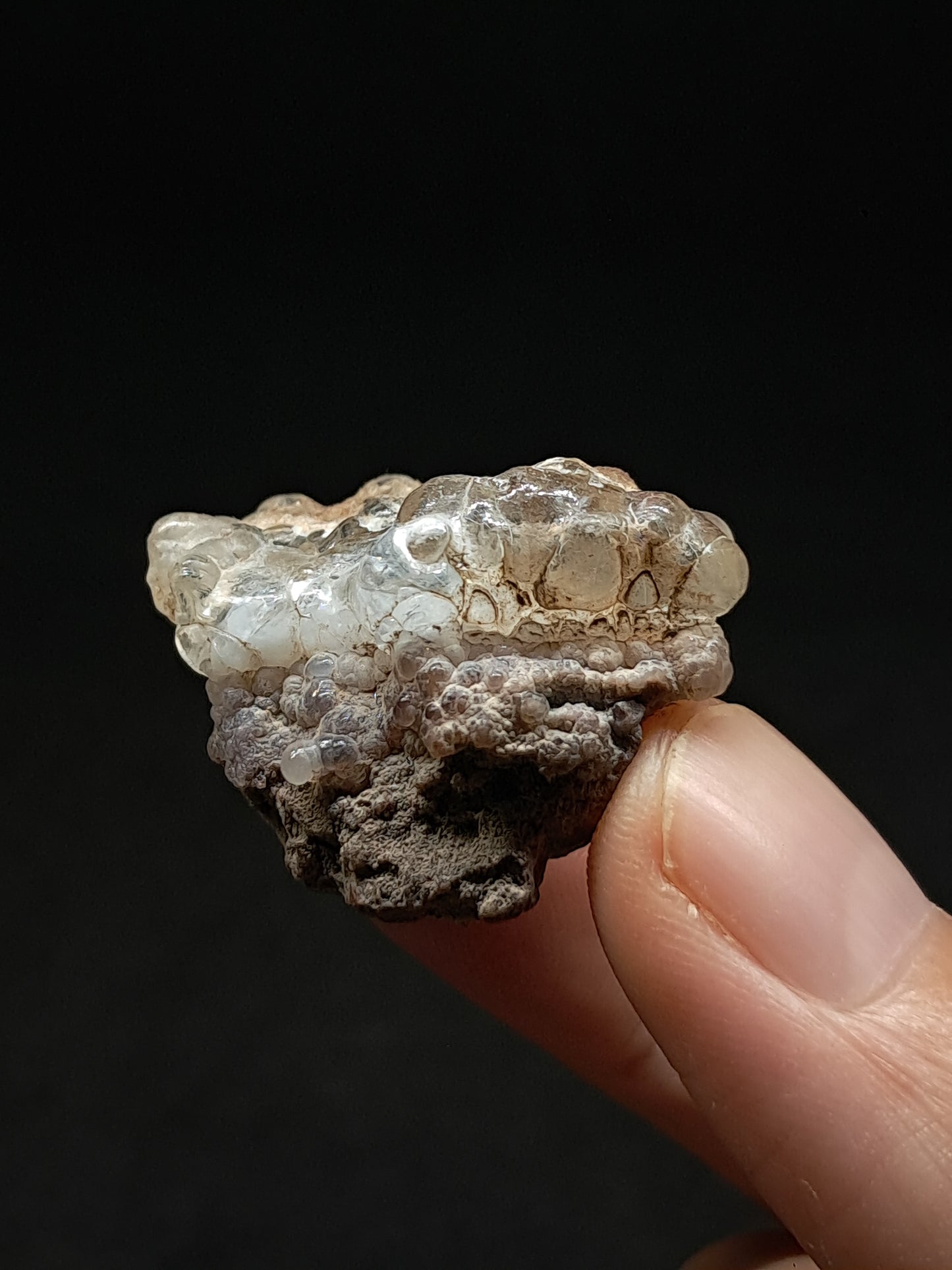 Hyalite Opal on Matrix (Mexico) Rough Crystal Stone | UV-Reactive Mineral Specimen #OH18