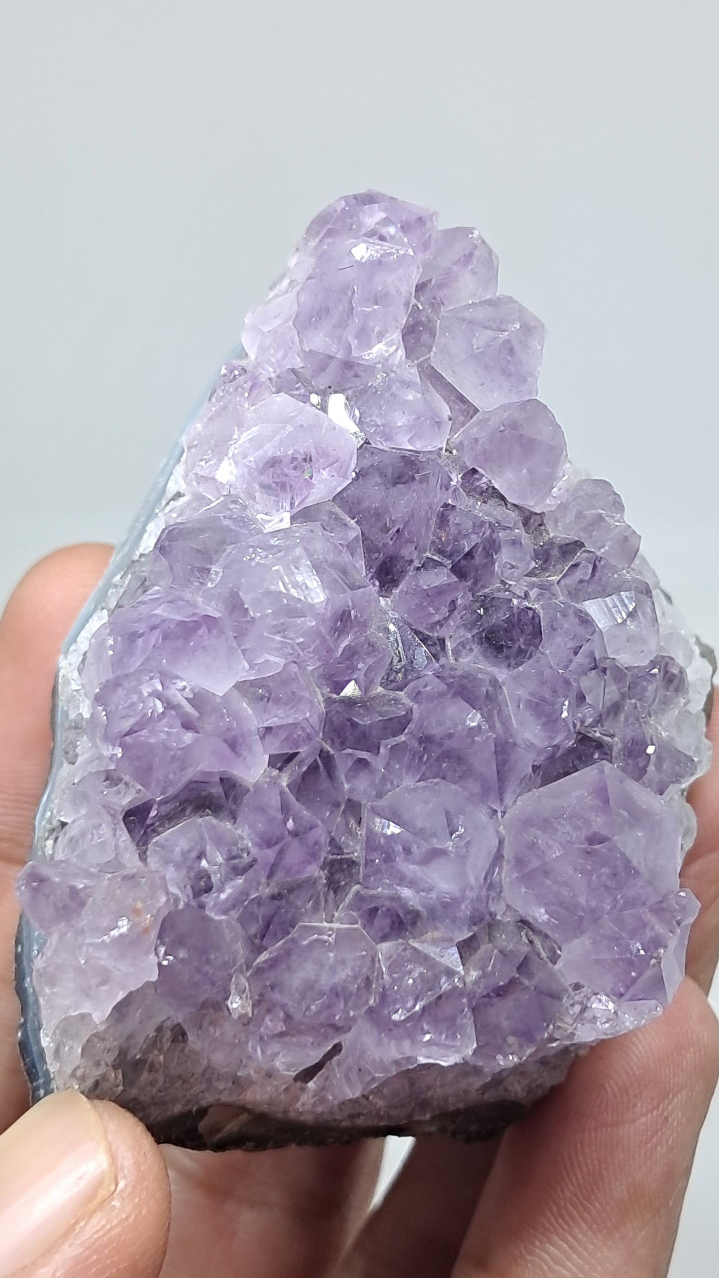 Amethyst Cluster On Banded Agate (Brazil) | Natural Crystal | Mineral Specimen #AMB14