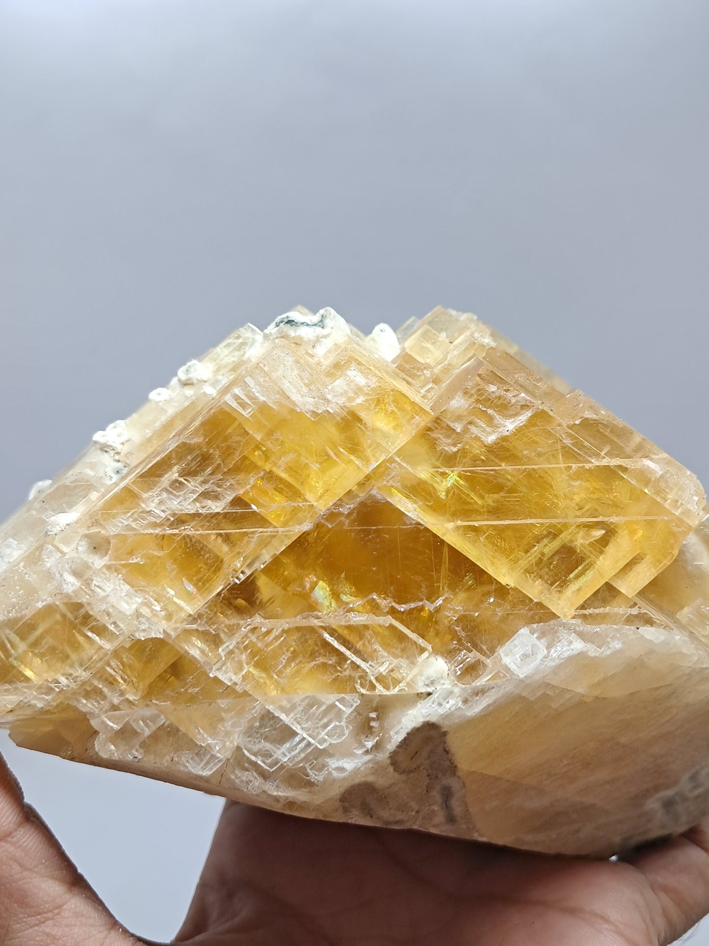 Honey Calcite w/ Okenite (India) Rough Crystal | Natural Stone | Mineral Specimen #CA19