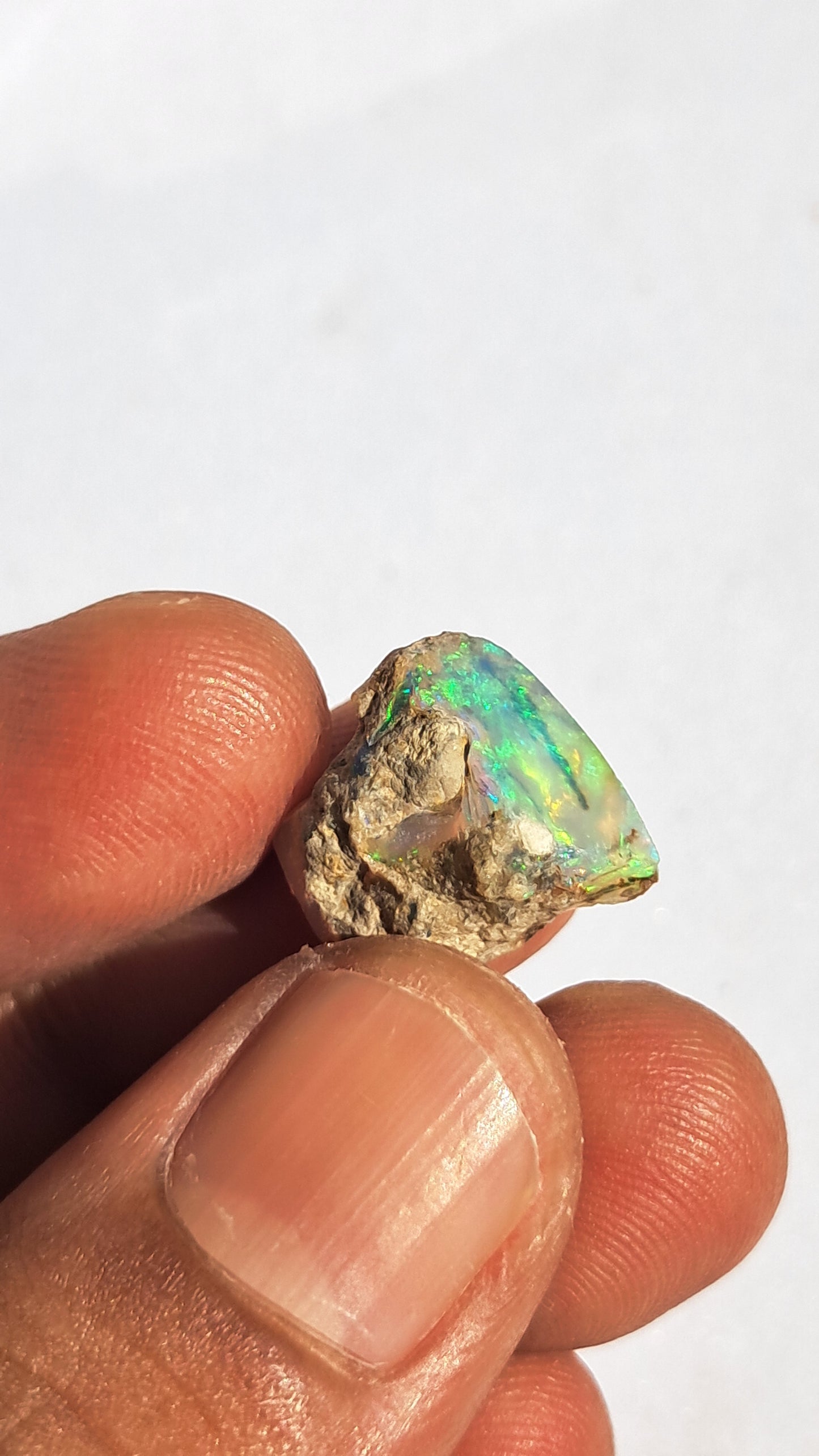 Natural Ethiopian Opal Rough | White Hydrophane Opal with Bright Play of Color #OP15