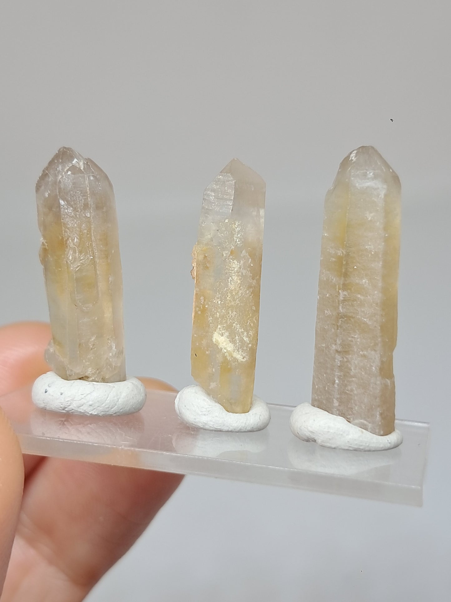 Set of 3 Natural Citrine Crystal Points w/ Phantoms (Karur) #CTN36