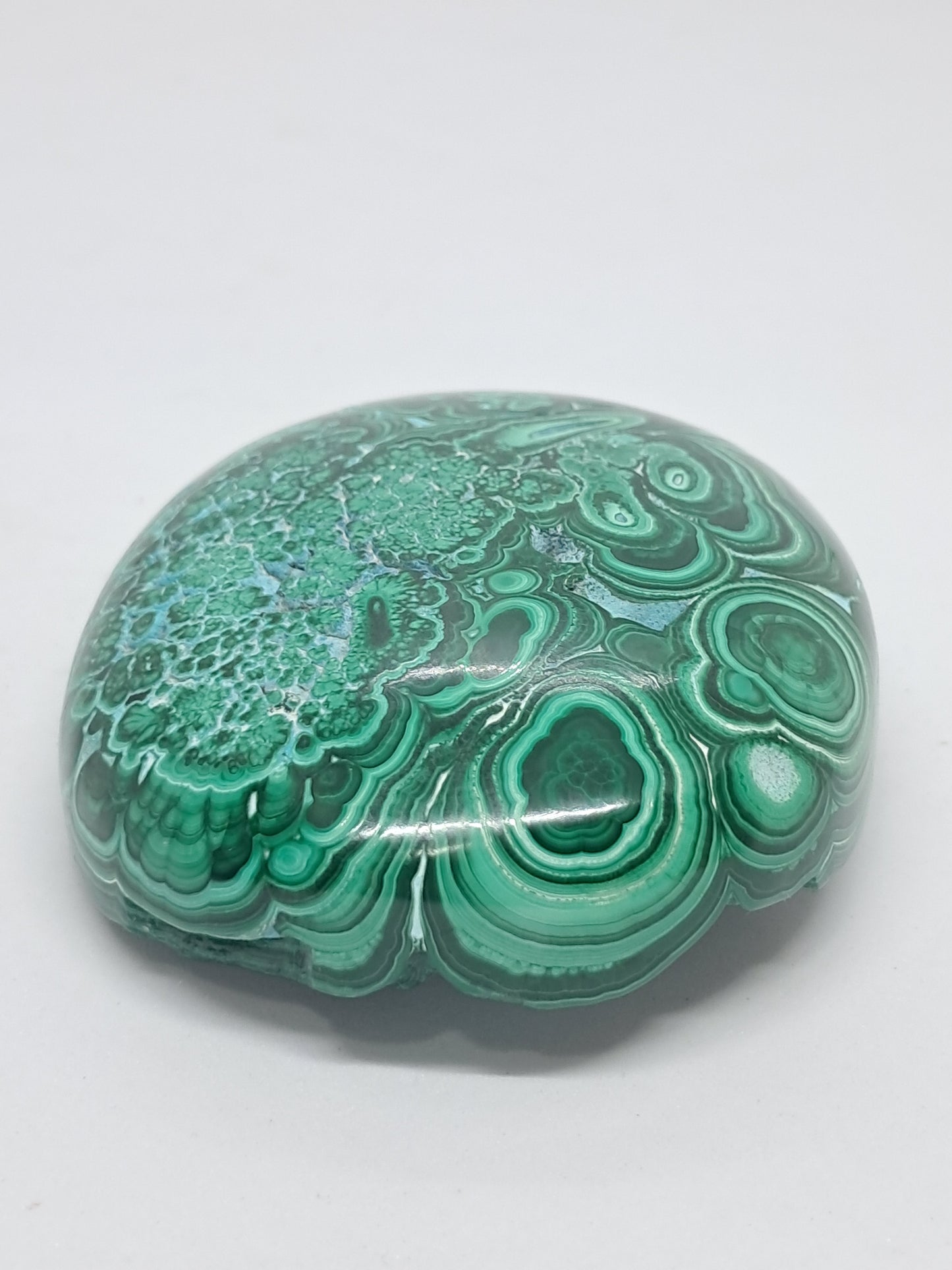 Malaquita con crisocola | Mitad pulida, mitad bruta | Piedra natural | Tamaño grande | Hermosos diseños #CM18