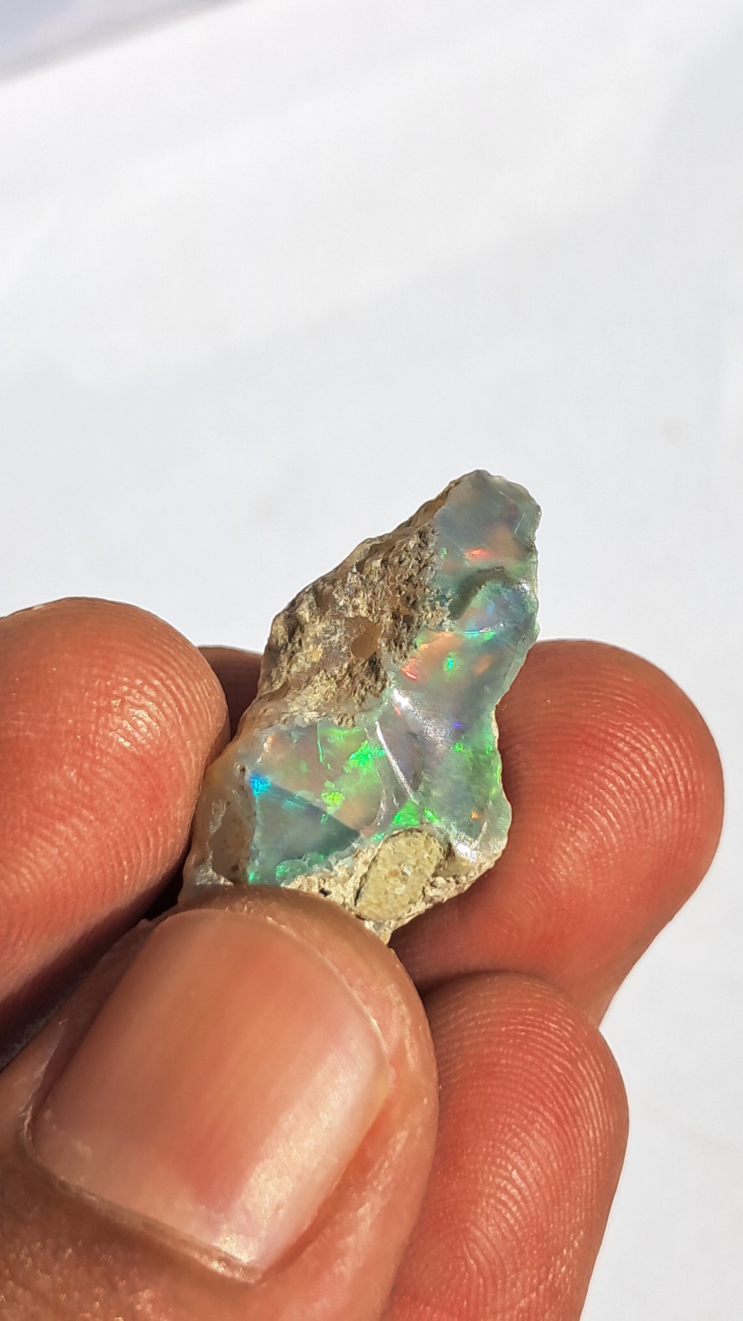 Natural Ethiopian Opal Rough | White Hydrophane Opal with Bright Play of Color #OP14