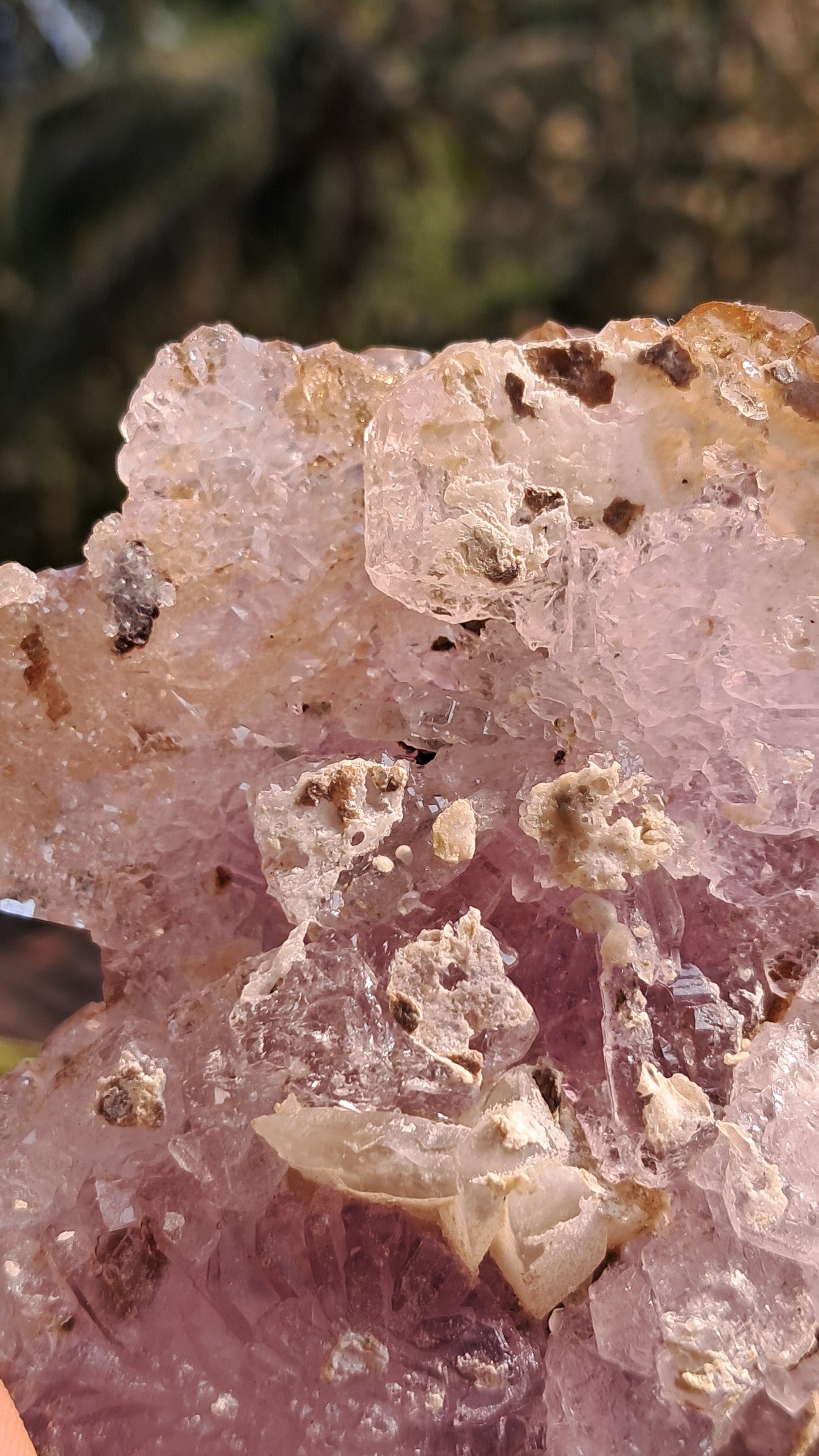 Karur Amethyst Scepter Flower w/ UV-Reactive Calcites and Quartz | Rare Sunburst Formation | Mineral Specimen #KA182