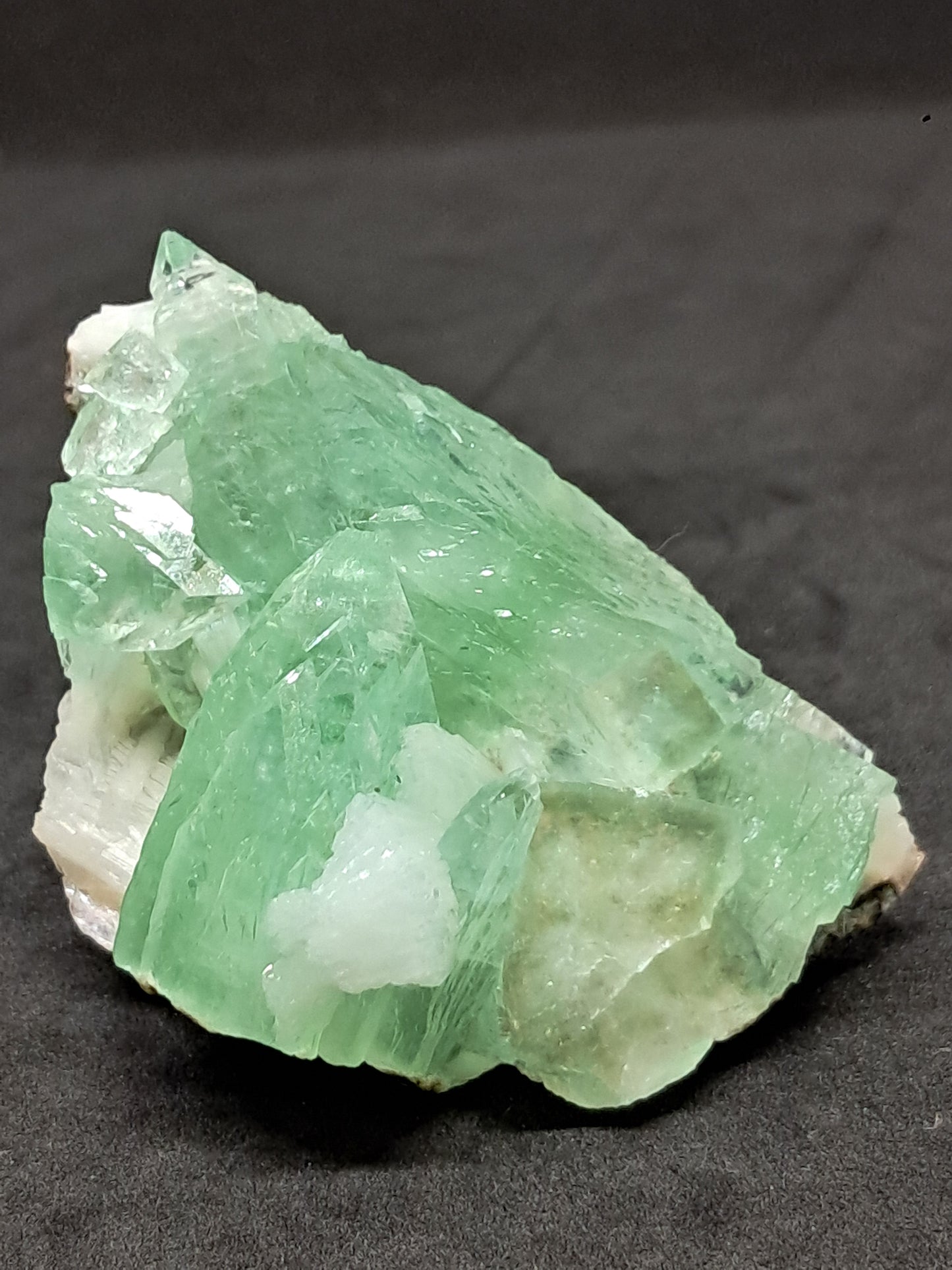 Green Apophyllite (Fluorapophyllite) and Stilbite on matrix #GA15