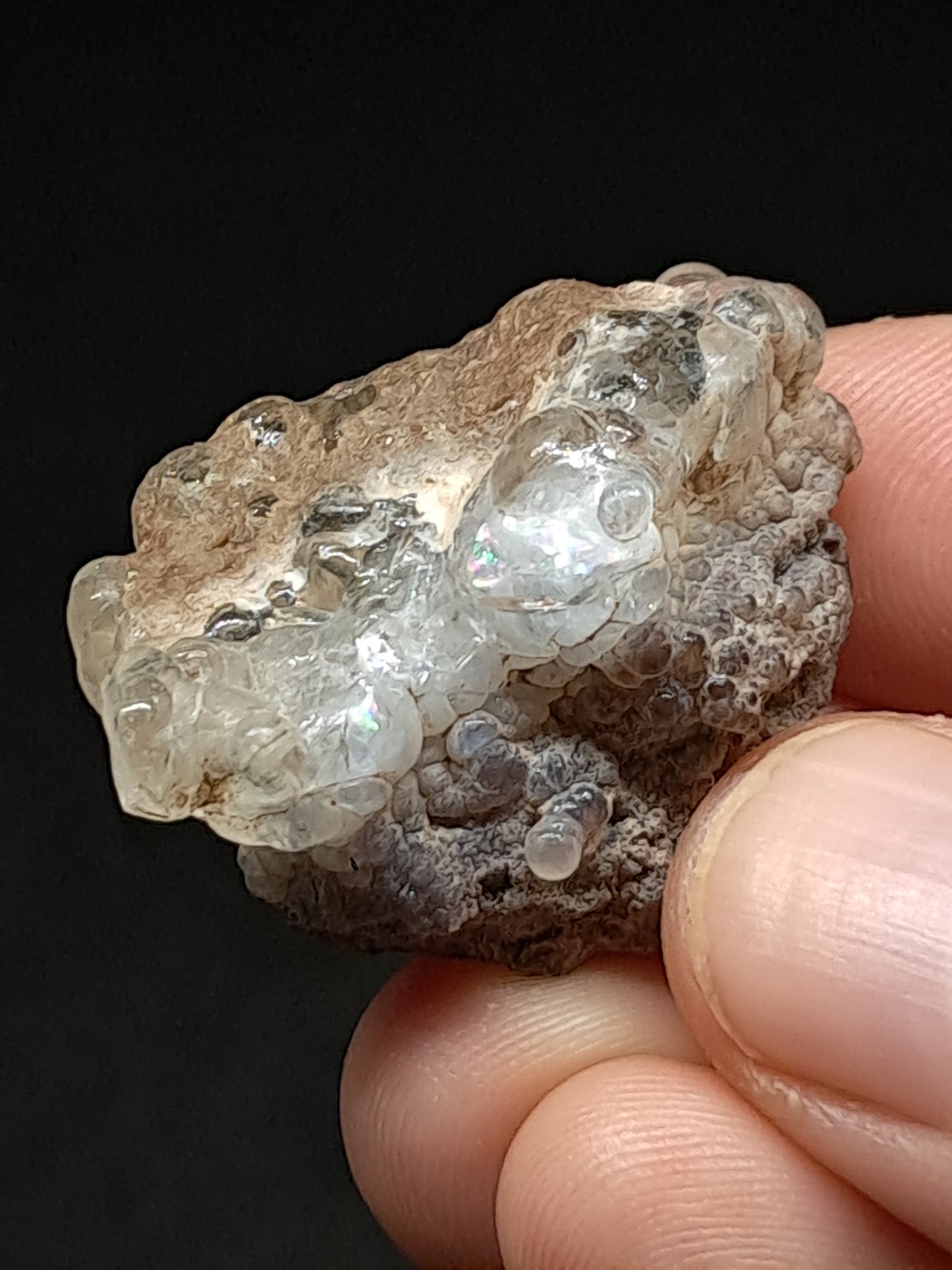 Hyalite Opal on Matrix (Mexico) Rough Crystal Stone | UV-Reactive Mineral Specimen #OH18