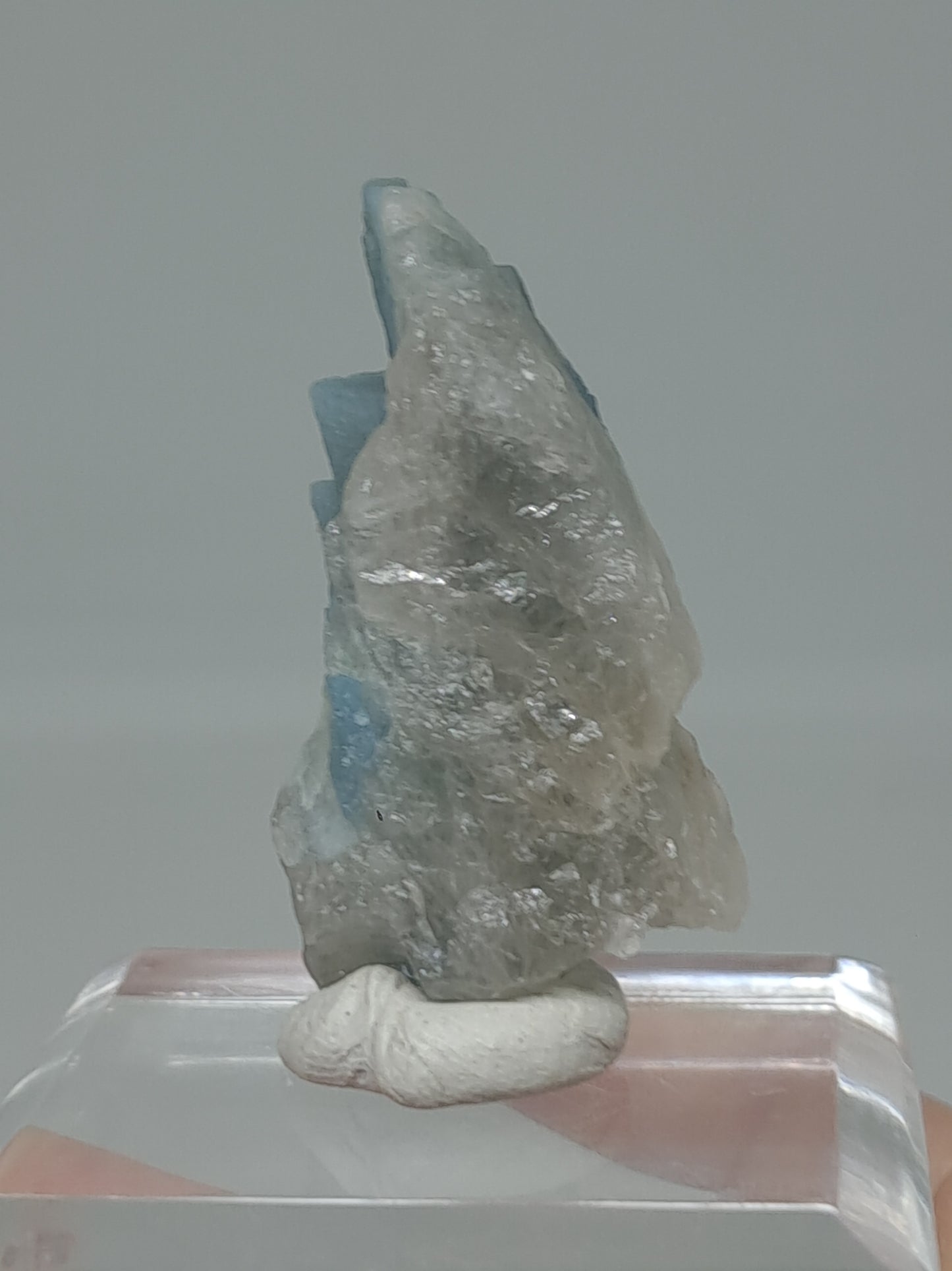 Aquamarine on Smokey Quartz (Karur) Rough Natural Crystal | Mineral Specimen #AQM47