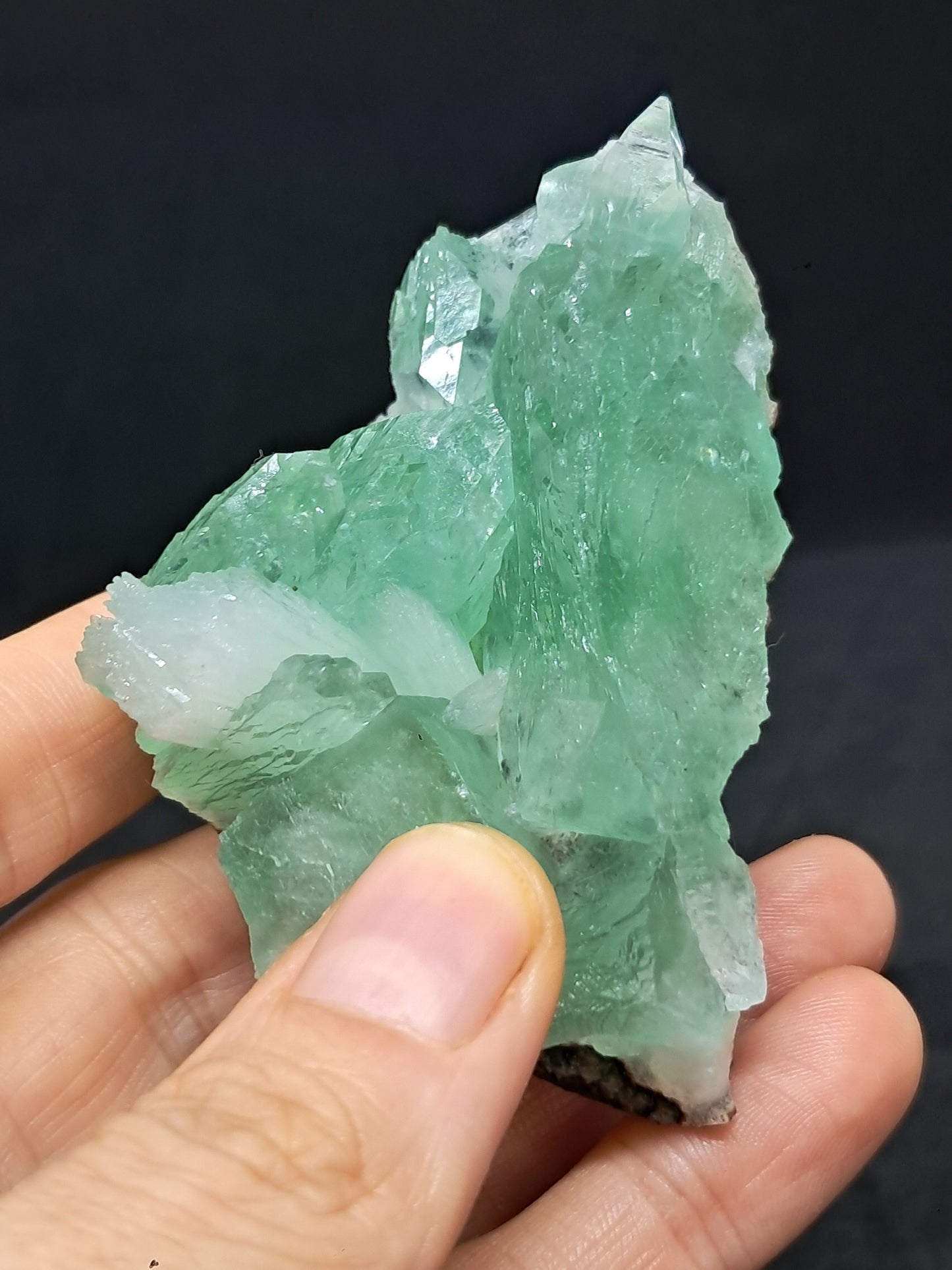 Green Apophyllite (Fluorapophyllite) and Stilbite on matrix #GA15