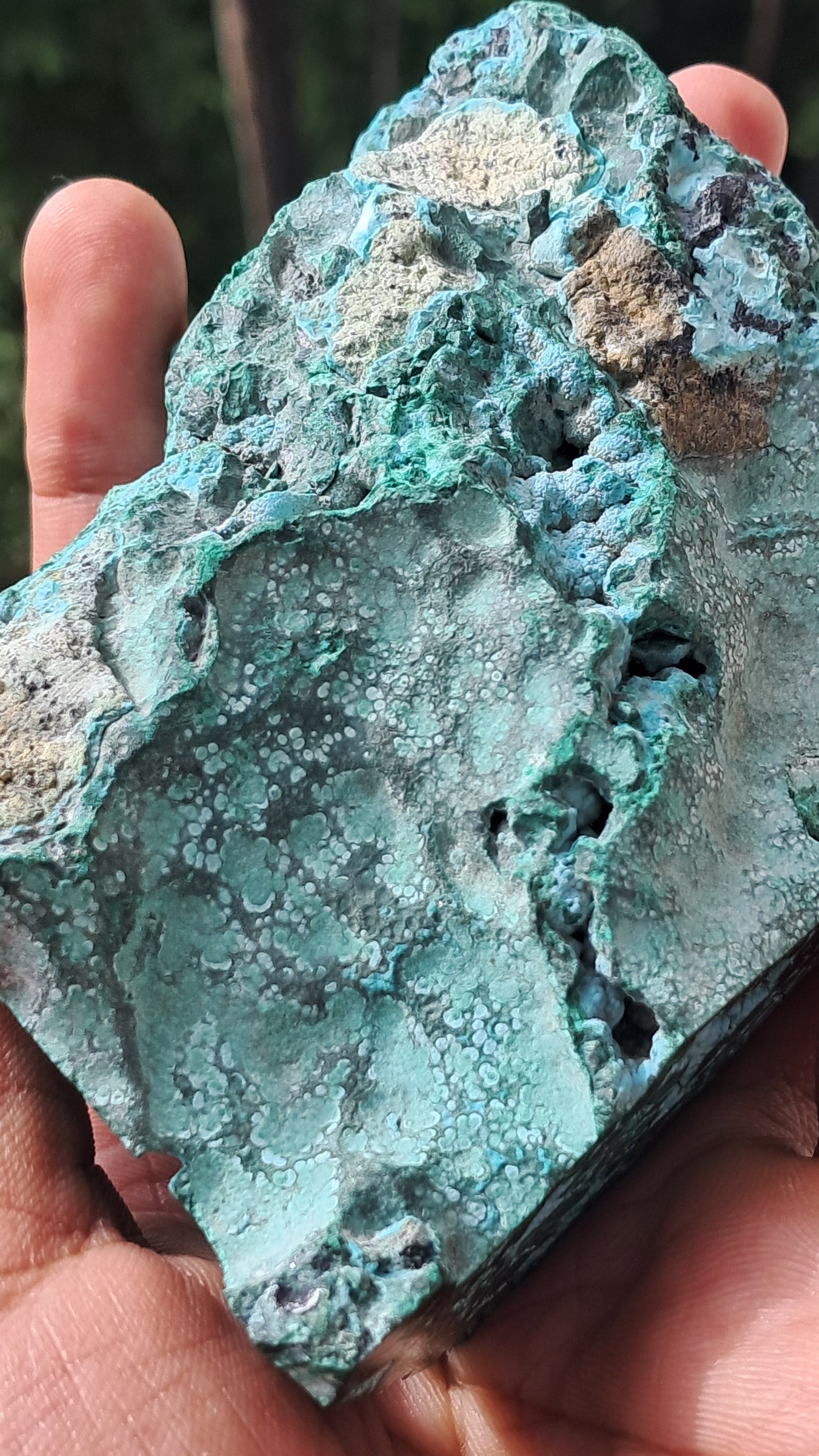 Malachite w/ Chrysocolla | Half Polished Half Rough | Natural Stone | Large Size | Beautiful Patterns #CM27