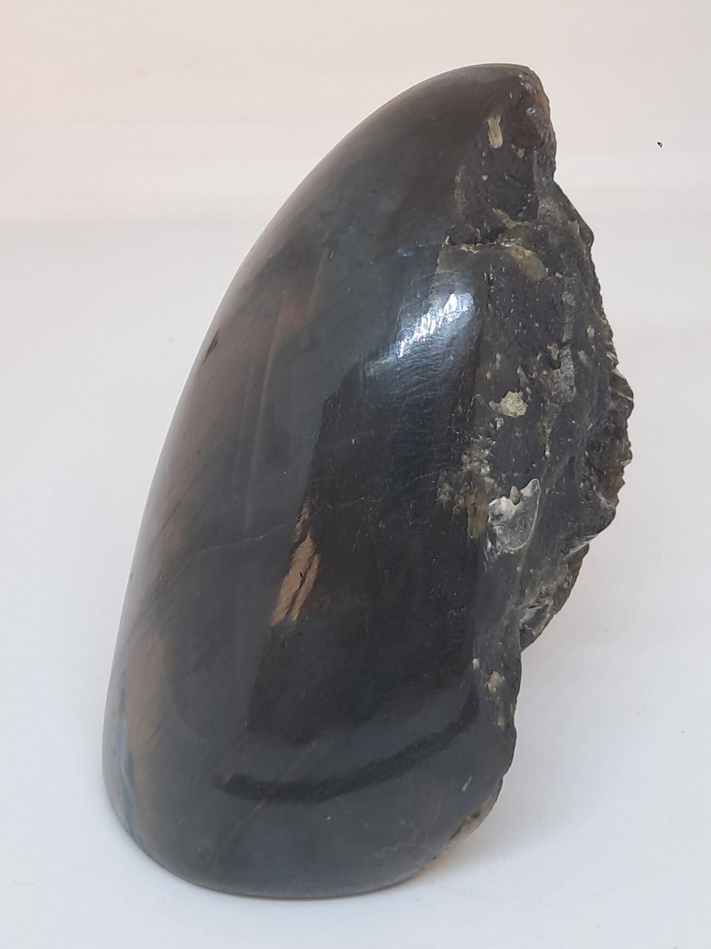 Labradorite |Natural Crystal | Half Polished Half Rough Stone | Purple Red Flash | Good Iridiscence #LB1