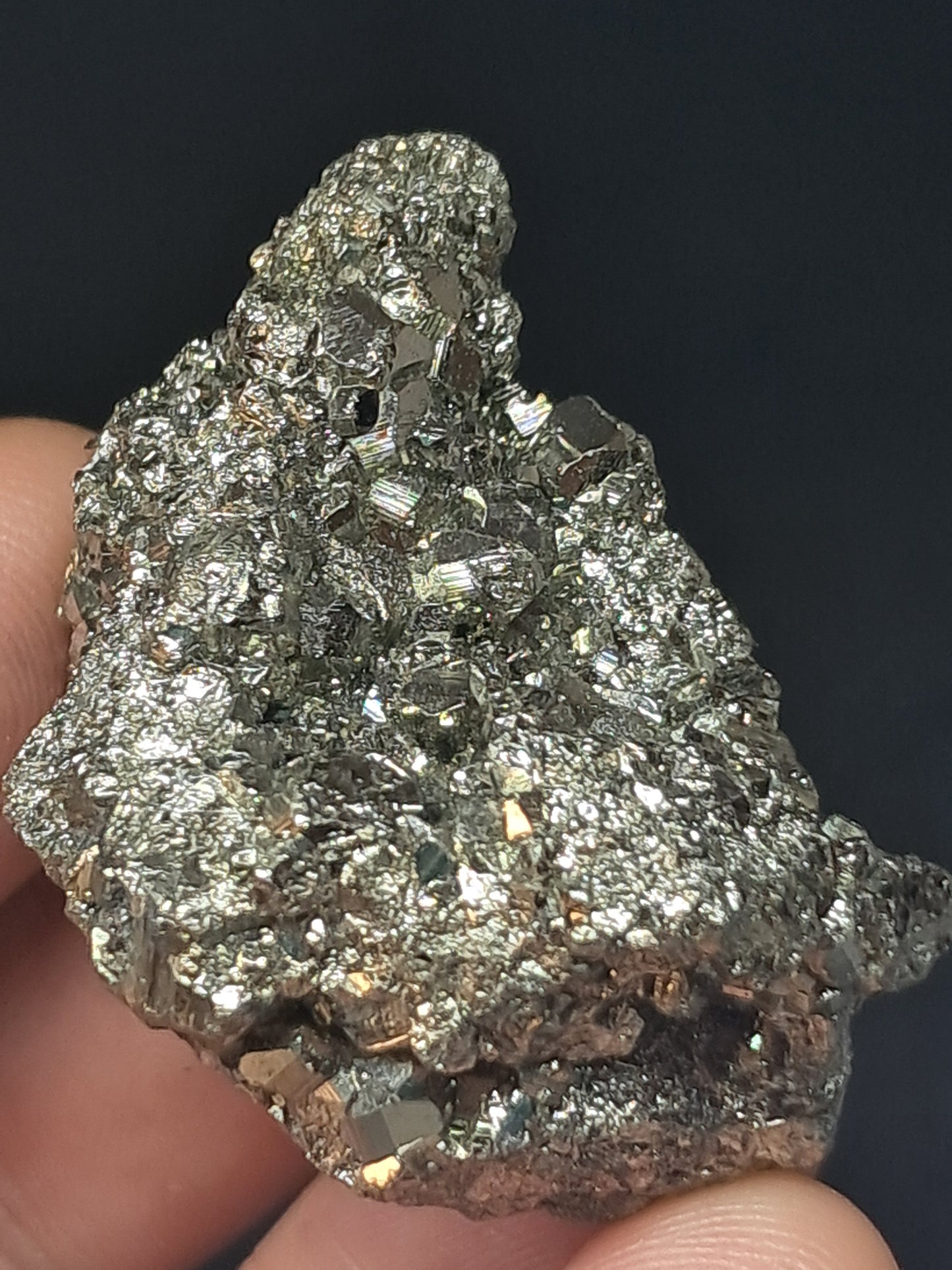 Pirita en bruto (Perú) Drusa natural | Muestra mineral | Rocas y Cristales #PR22