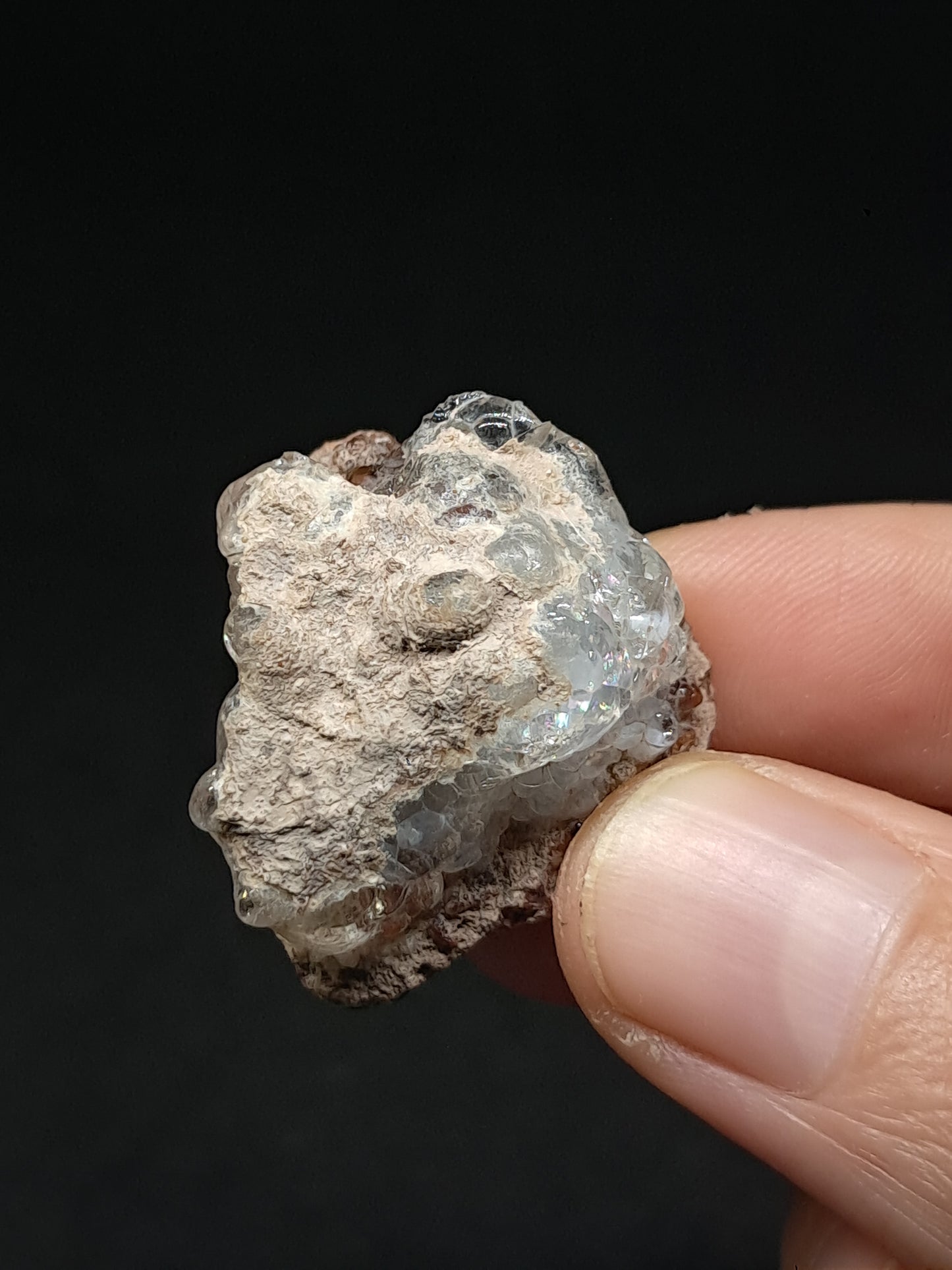 Hyalite Opal on Matrix (Mexico) Rough Crystal Stone | UV-Reactive Mineral Specimen #OH16