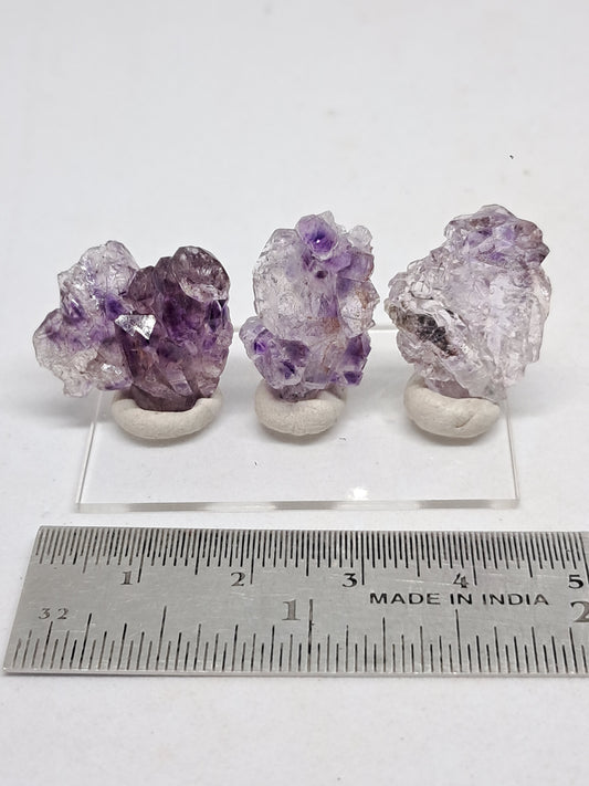 Set of 3 Amethyst from Karur | Natural Crystals | Mineral Specimen #KA170