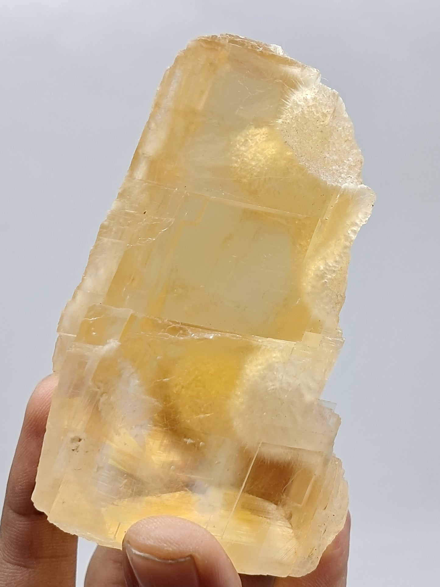 Honey Calcite w/ Okenite (India) Rough Crystal | Natural Stone | Mineral Specimen #CA18